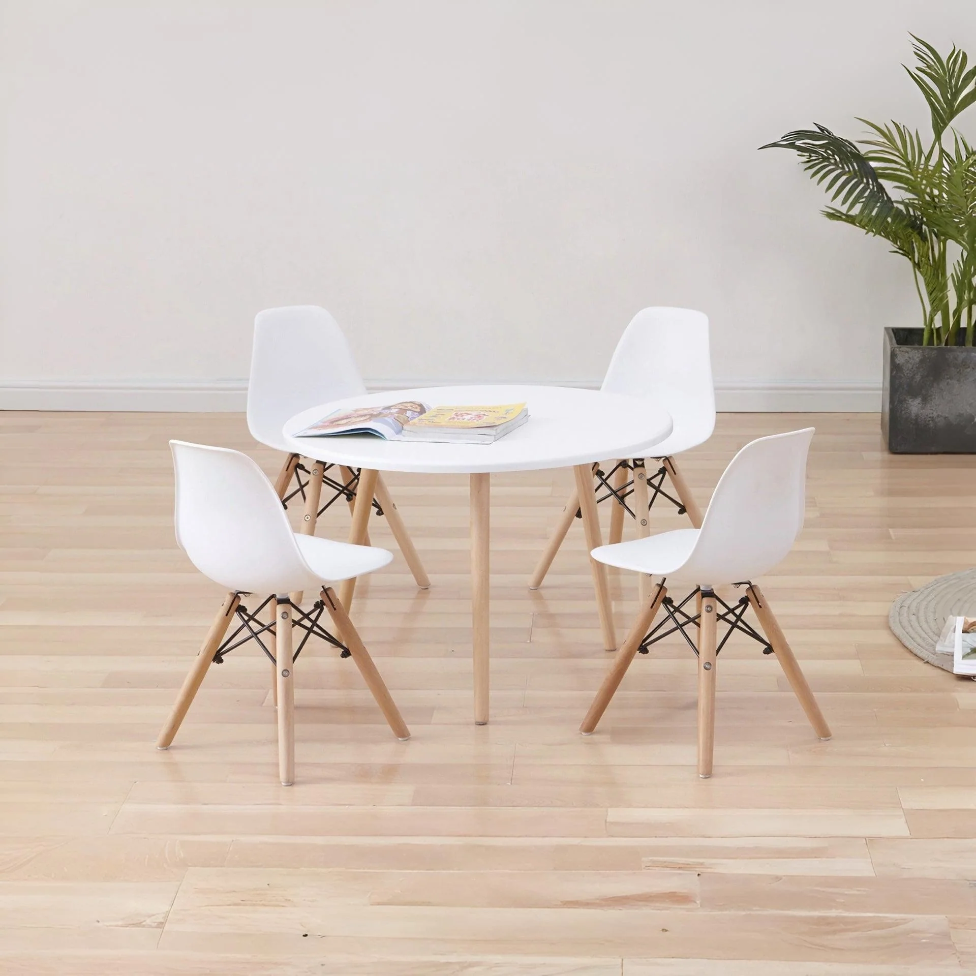 Iris 5 Piece Kids Table With Chairs Set - White - Image 3