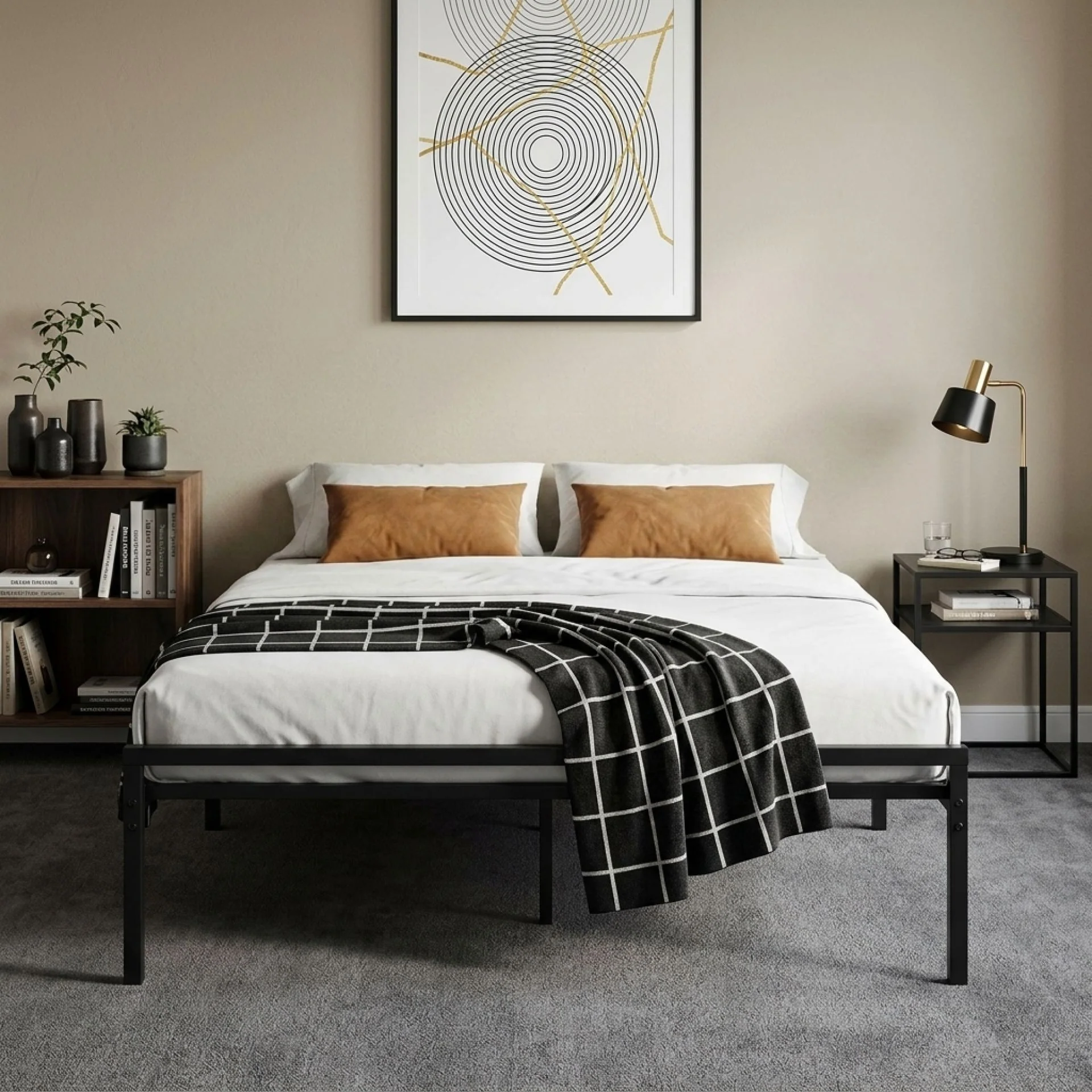 Isla Double Metal Bed Frame - Black - Image 2