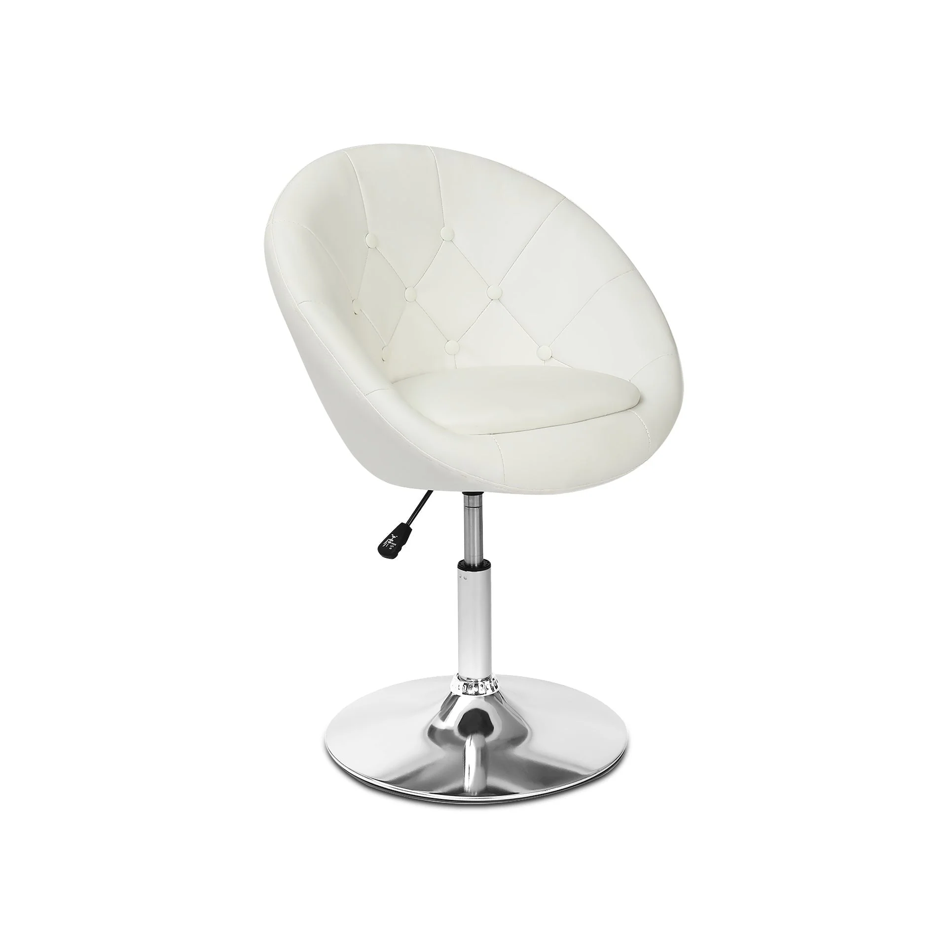 Iva PU Leather Swivel Bar Stool - White - Image 5