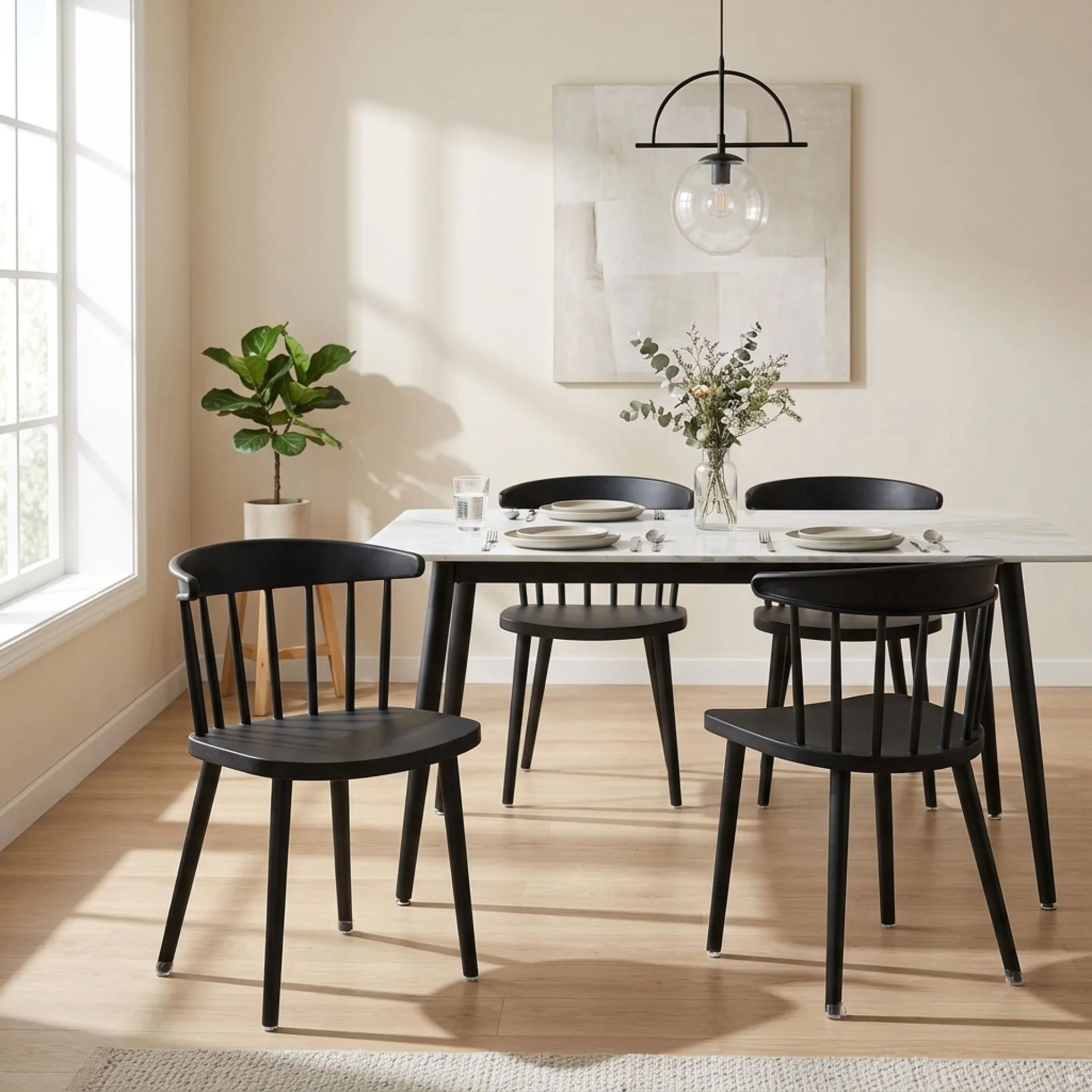 Jayden Dining Chair - Set of 4 - Black - Image 5