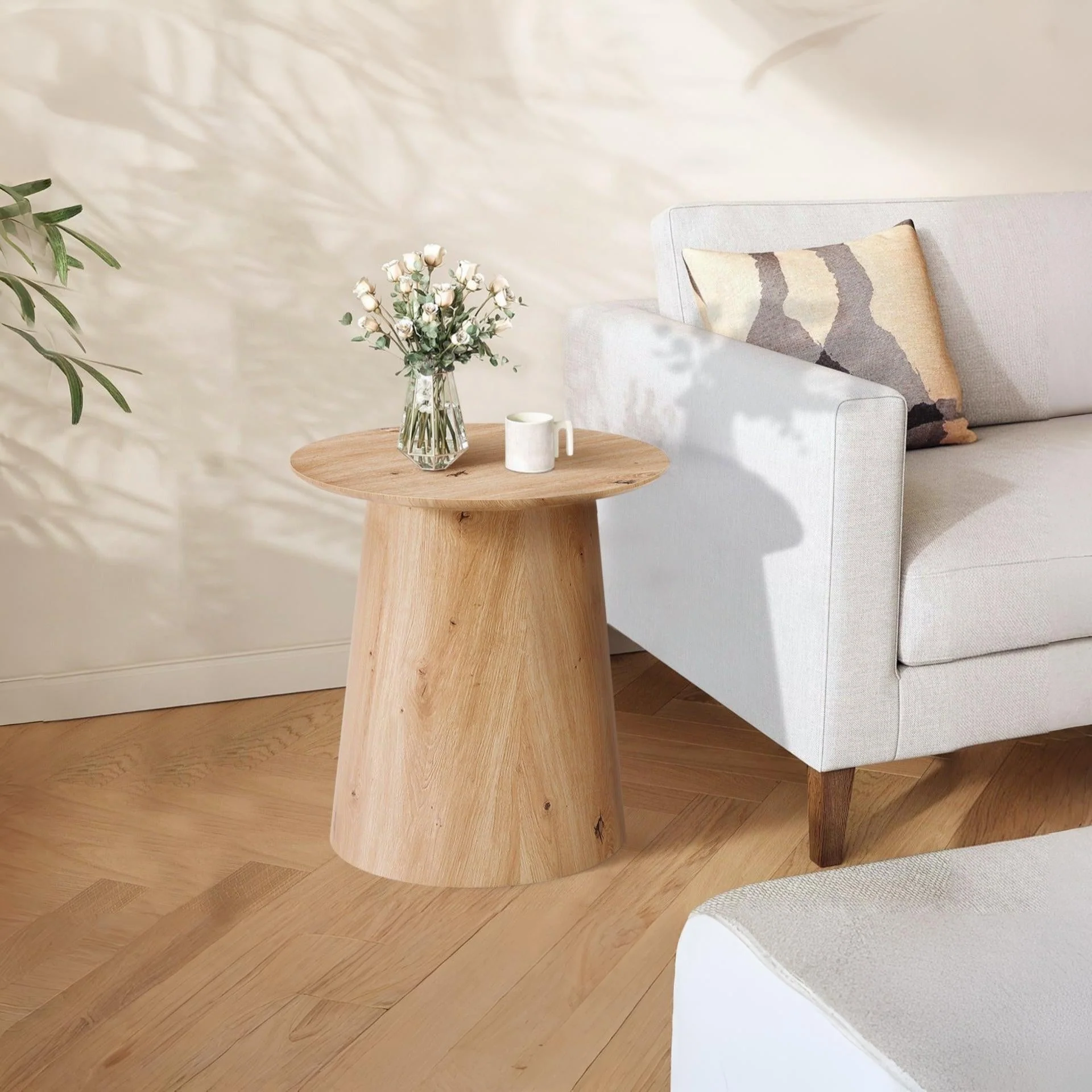 Jordan Round Coffee Table 50cm - Oak - Image 2