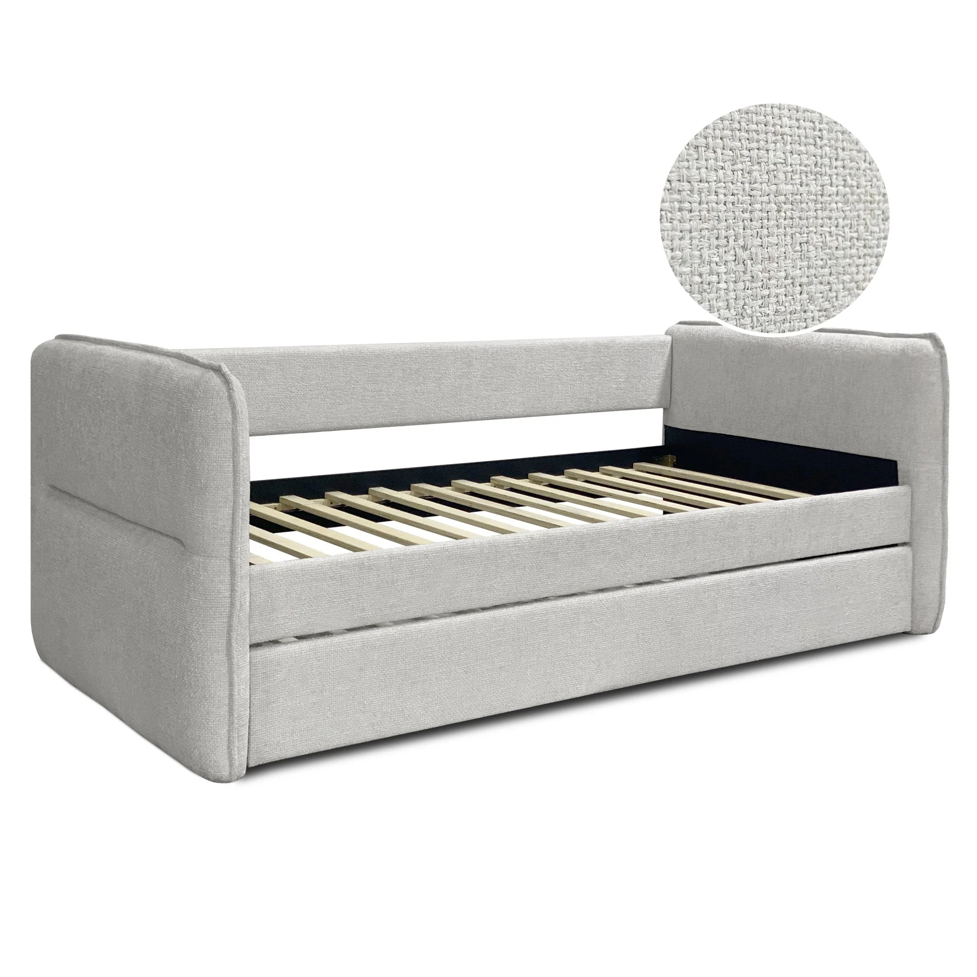 Joyce Single Trundle Bed Frame - Pearl - Image 8