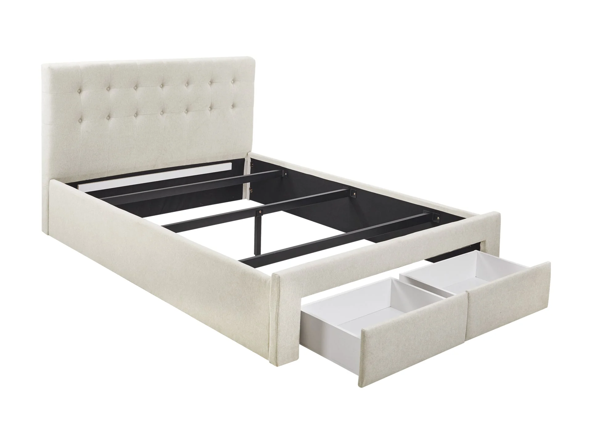 JULIAN Queen Bed with Drawers - BEIGE - Image 4