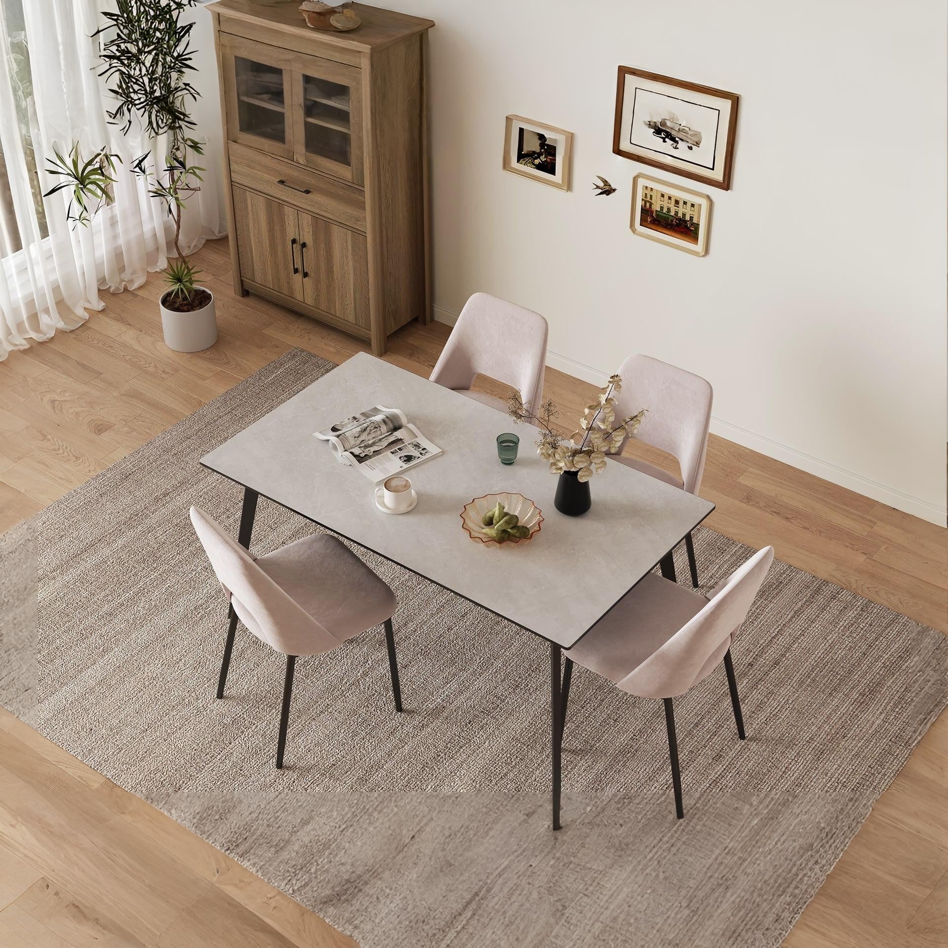 Julie Dining Chair - Set of 4 - Light Brown + Black - Image 2