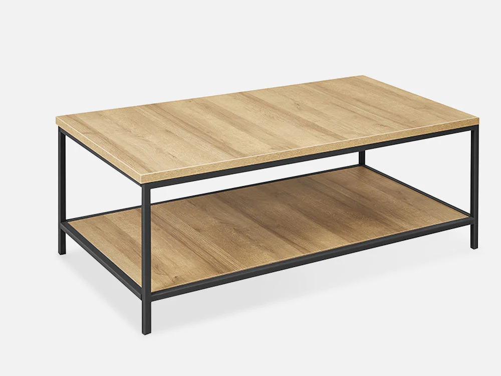 KADEN Rectangular Coffee Table with Storage - OAK - Image 4