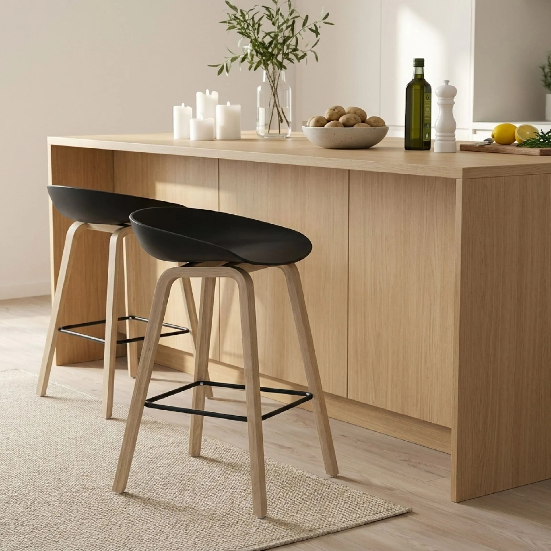 Kai Pro Metal Bar Stool 65cm - Set of 2 - Black - Image 3
