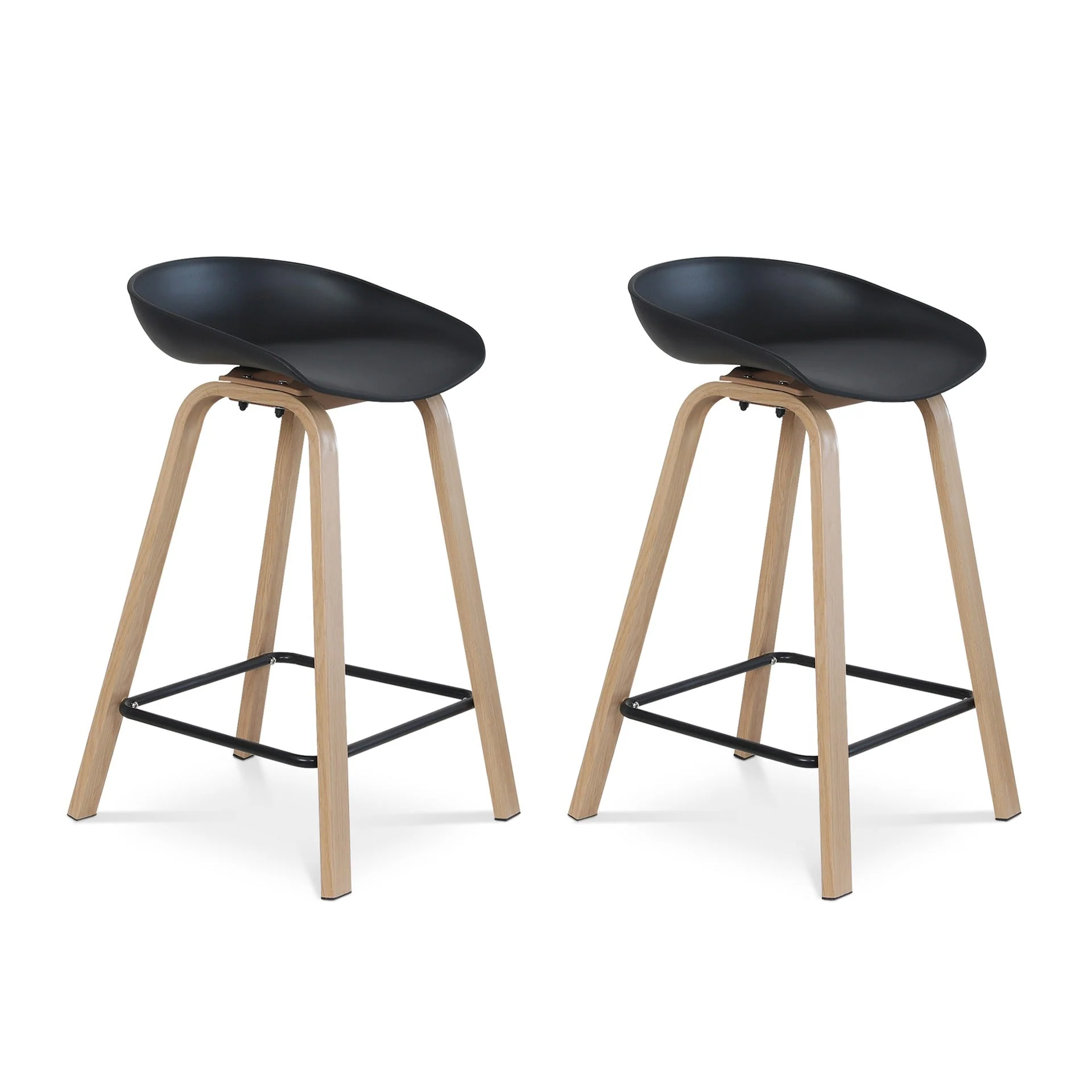 Kai Pro Metal Bar Stool 65cm - Set of 2 - Black - Image 5