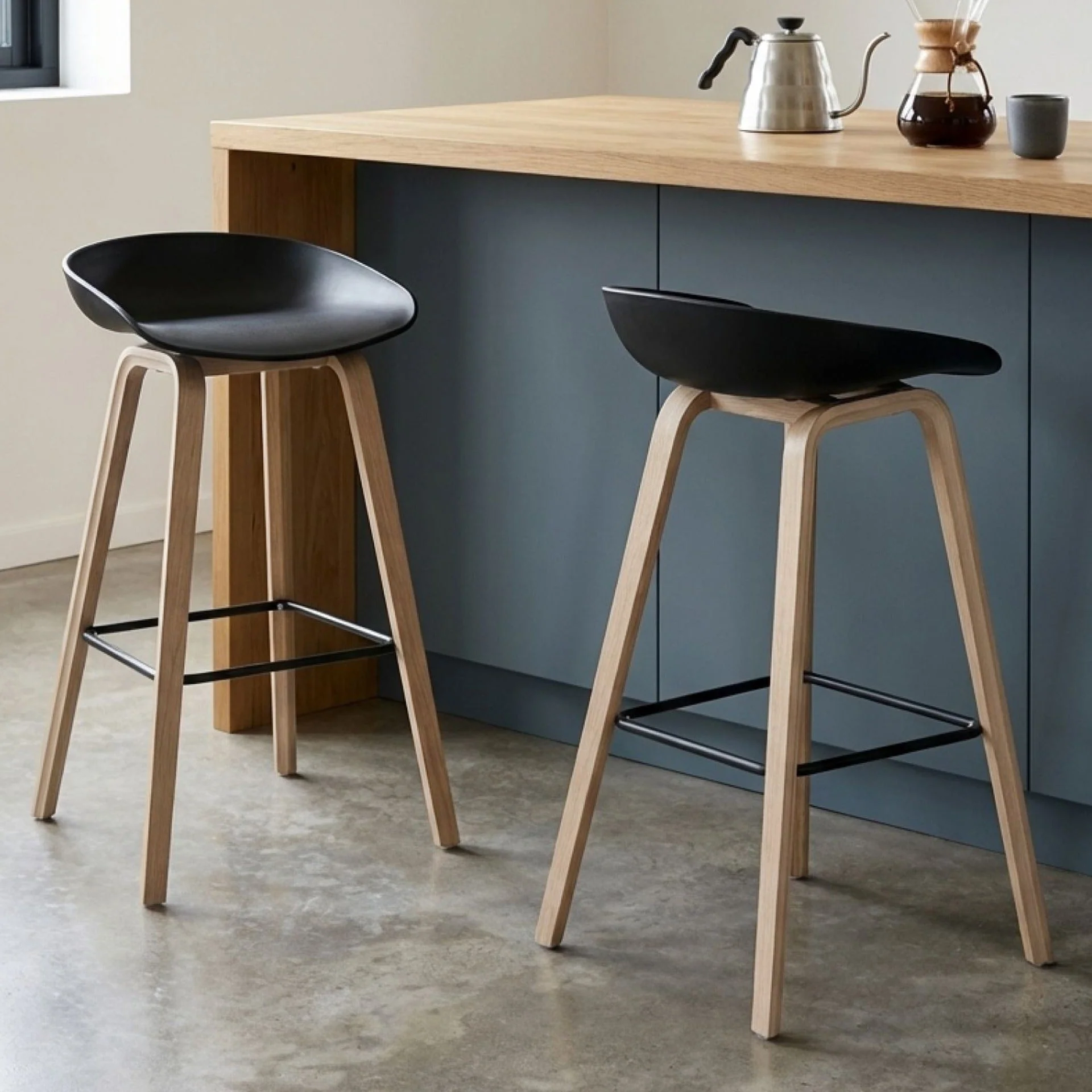 Kai Pro Metal Bar Stool 75cm - Set of 2 - Black - Image 4