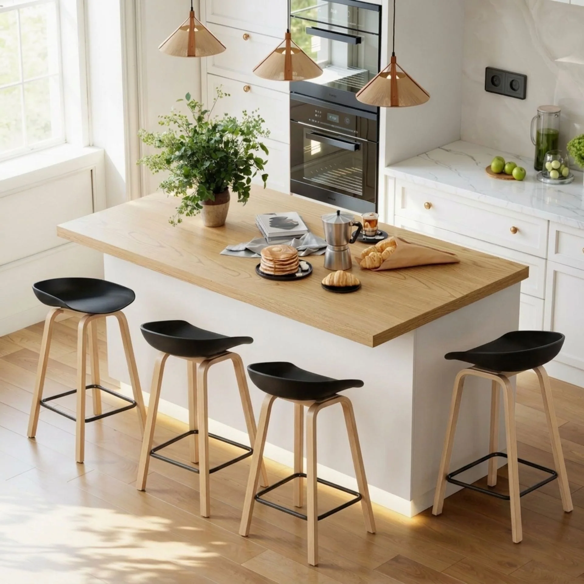 Kai Metal Bar Stool 65cm - Set of 4 - Black - Image 5