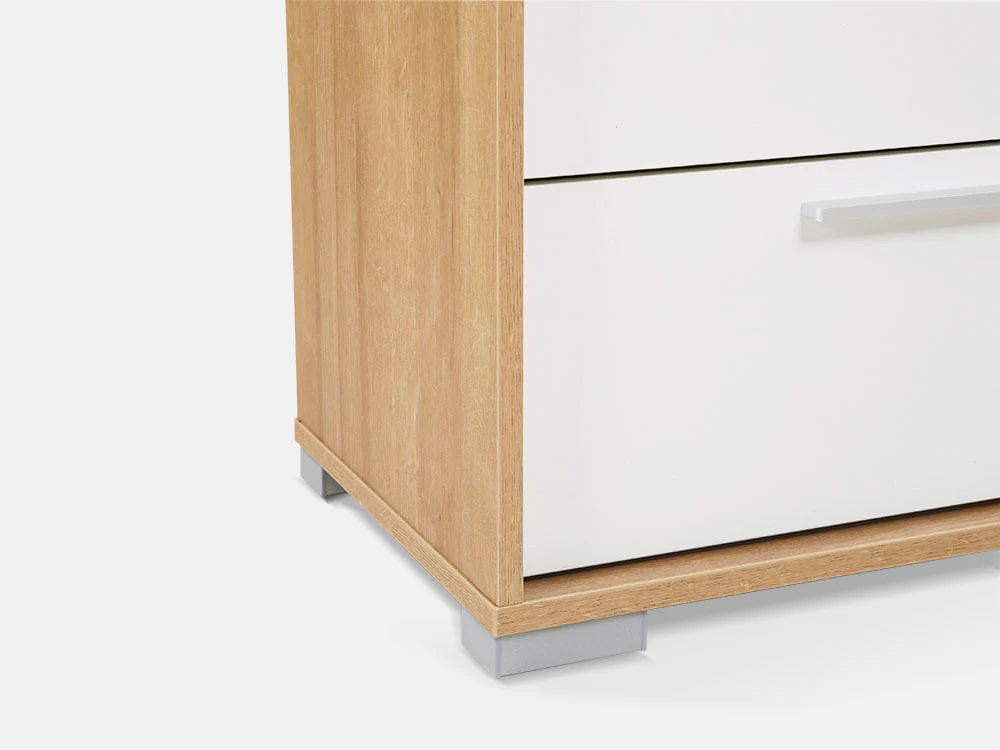 KAWEKA Low Boy 6 Drawers Chest Dresser with Mirror - OAK - Image 5