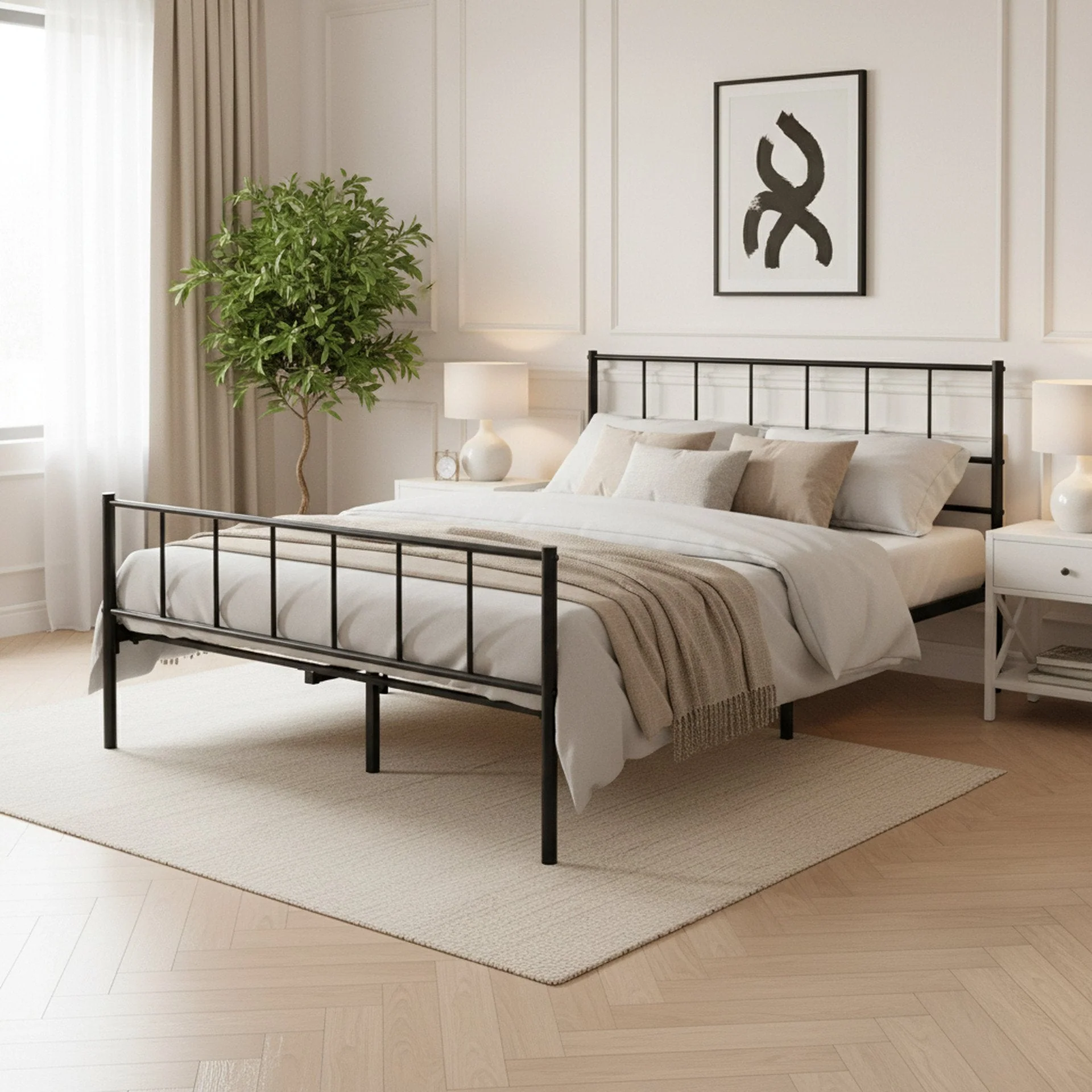 Keira Double Metal Bed Frame - Black - Image 3