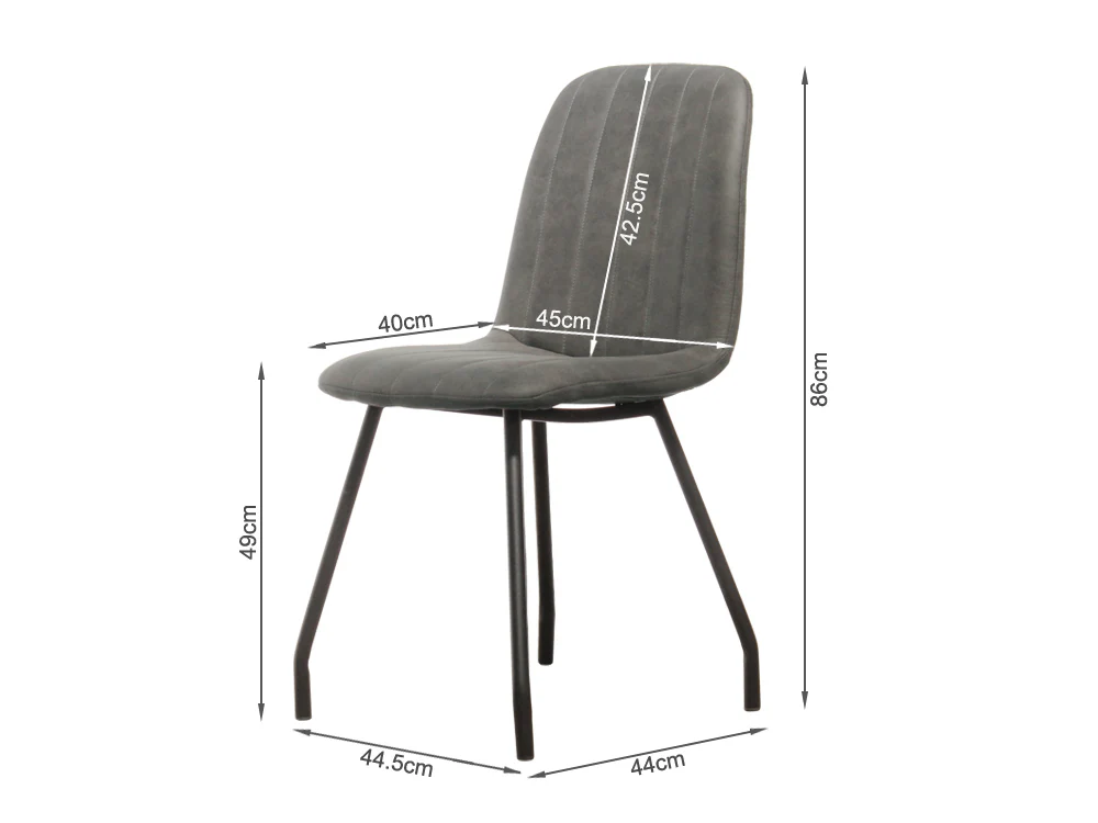 KIARA 4PCS Upholstered Dining Chair - DARK GREY - Image 10