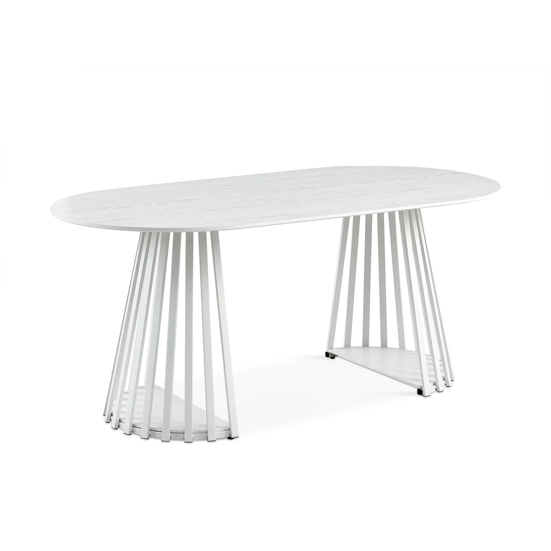 Kieran Oval Dining Table 180 x 90cm - White - Image 8