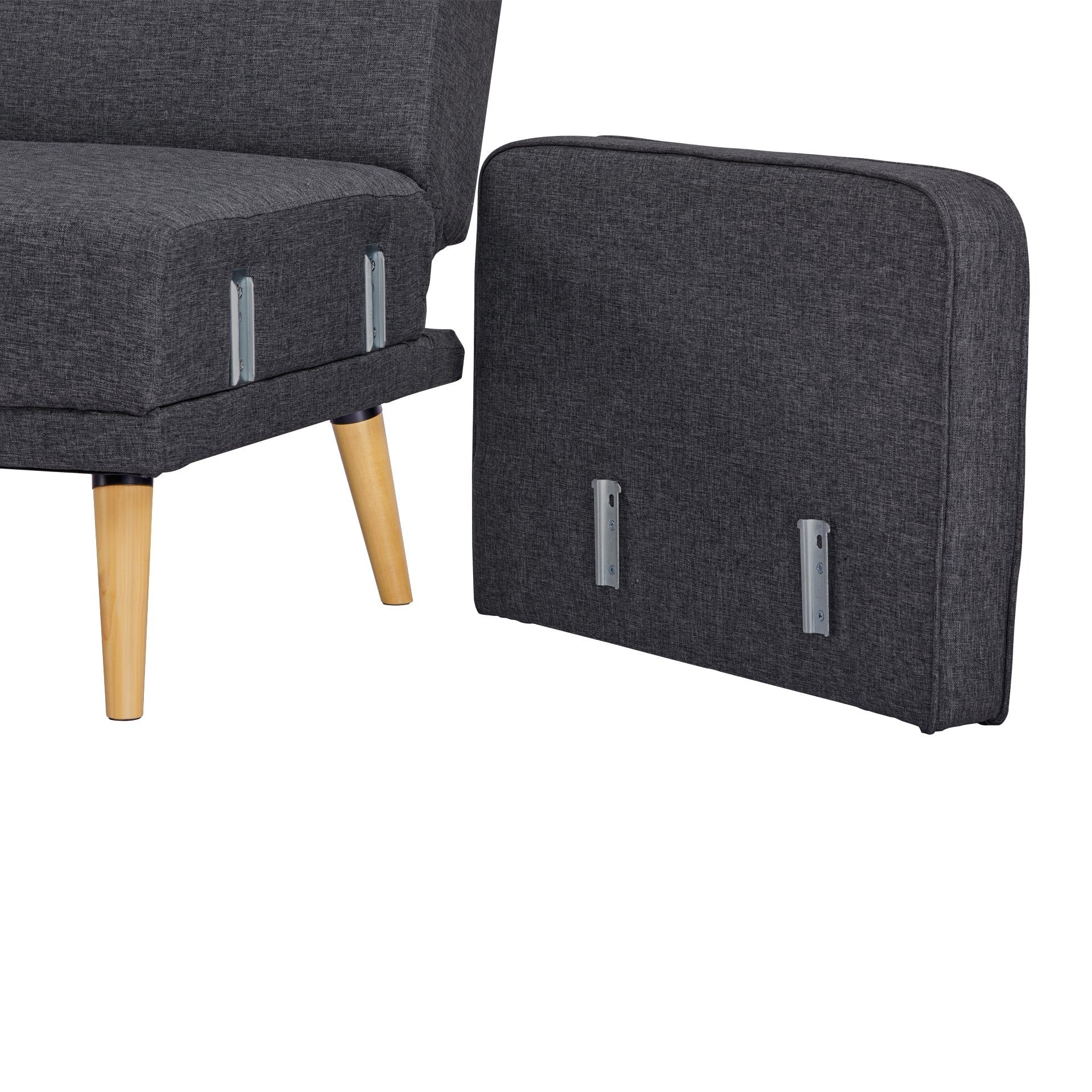 Jarrod 3 Seater Sofa Bed - Dark Grey - Image 12