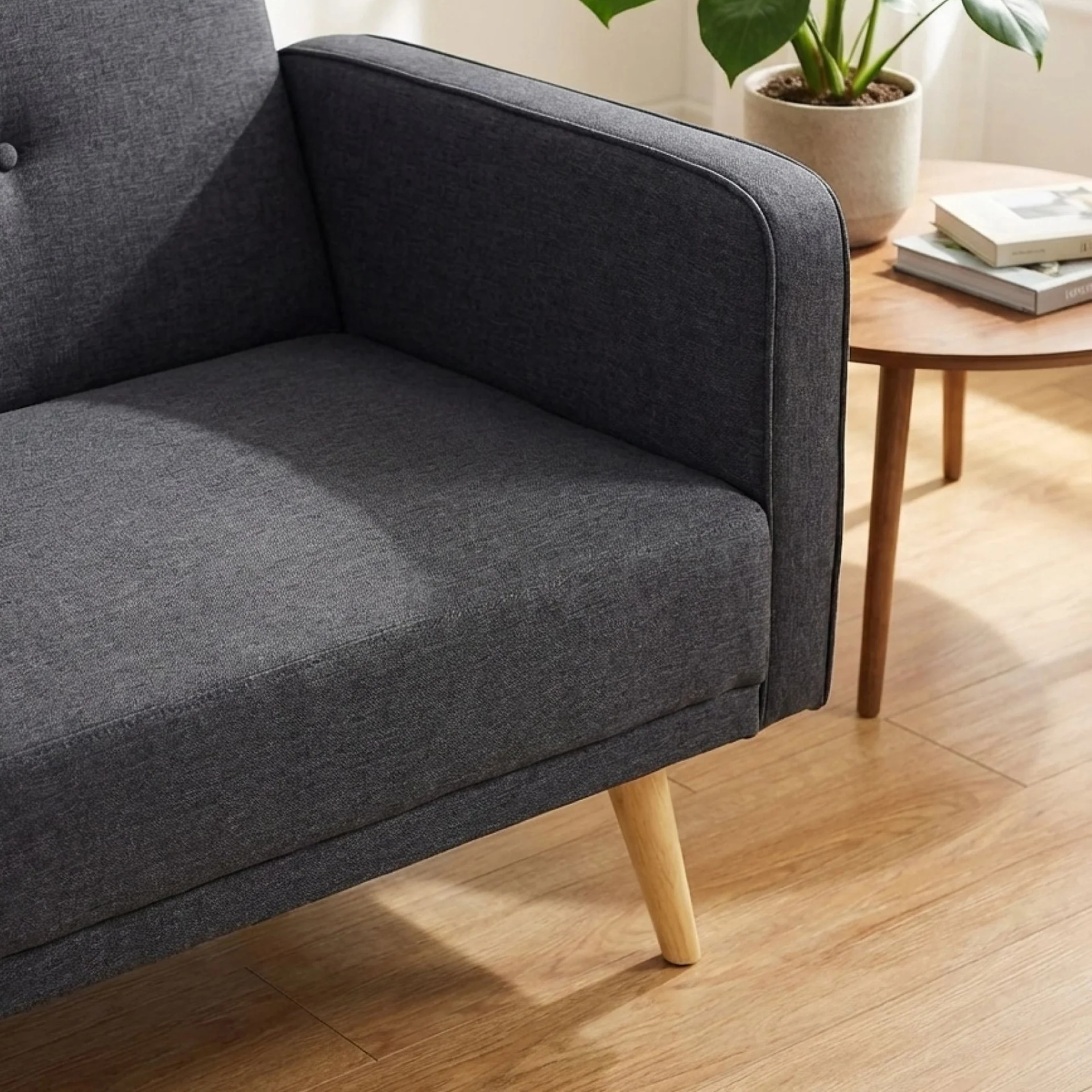 Jarrod 3 Seater Sofa Bed - Dark Grey - Image 6