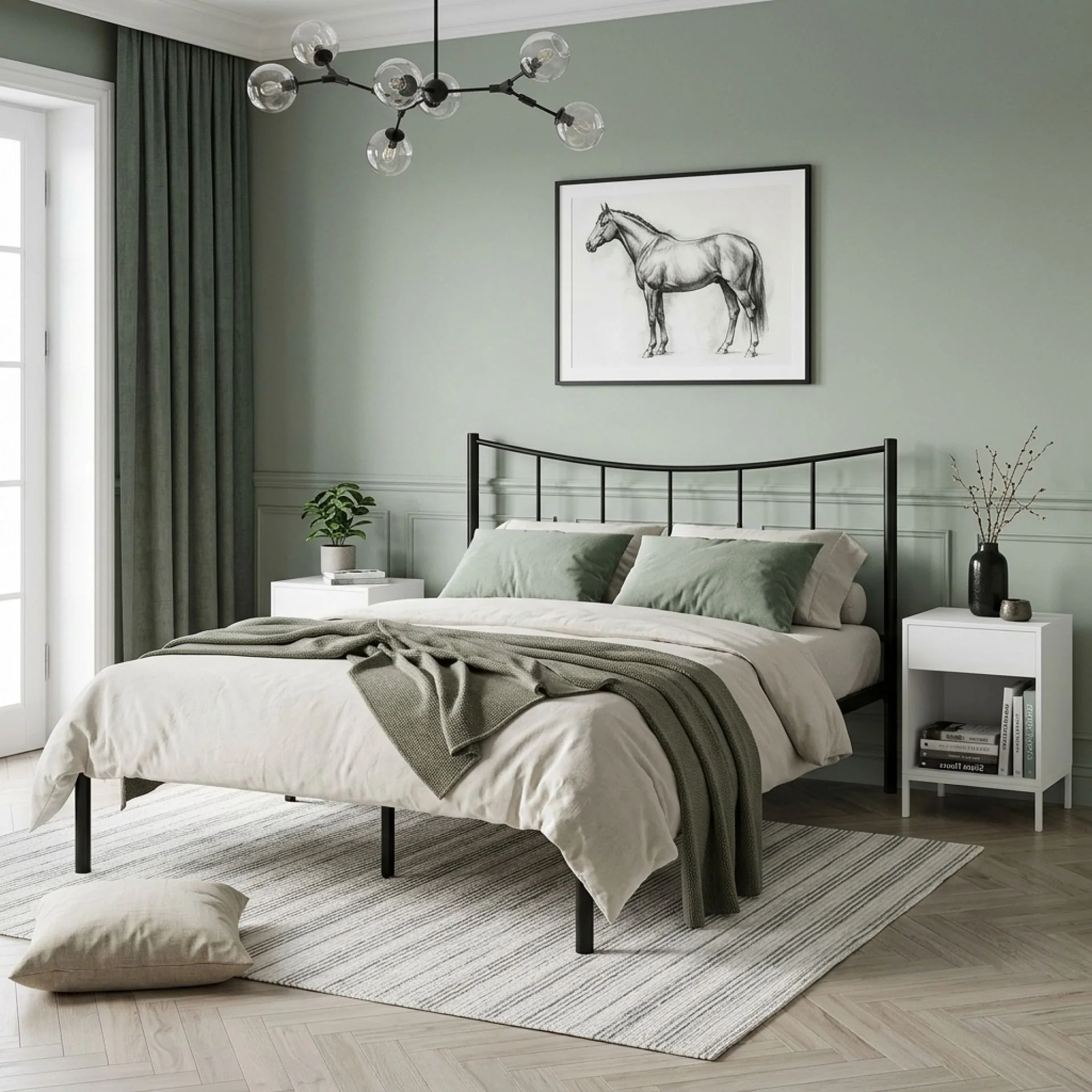 Kinsley Double Metal Bed Frame - Black