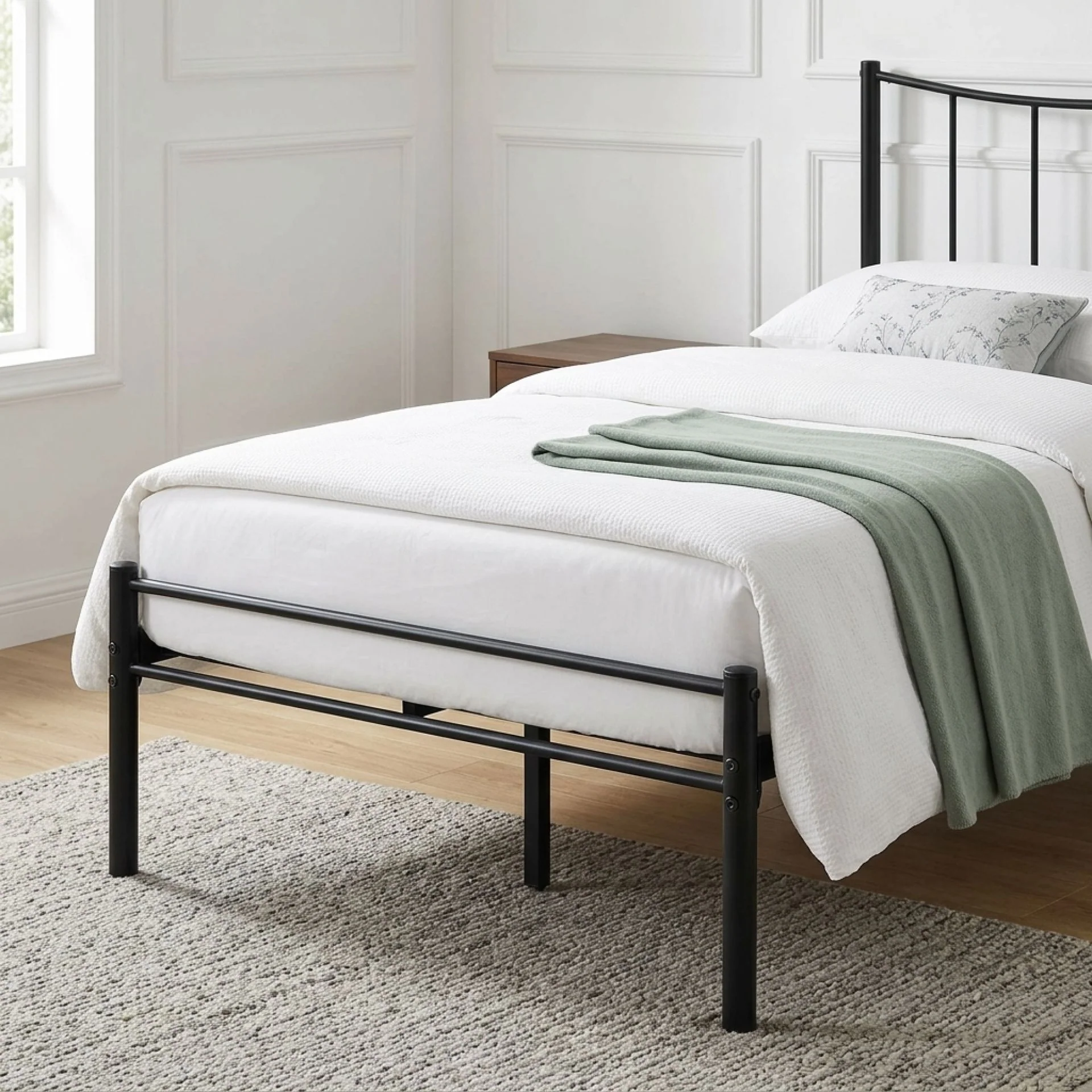 Kinsley Single Metal Bed Frame - Black - Image 5
