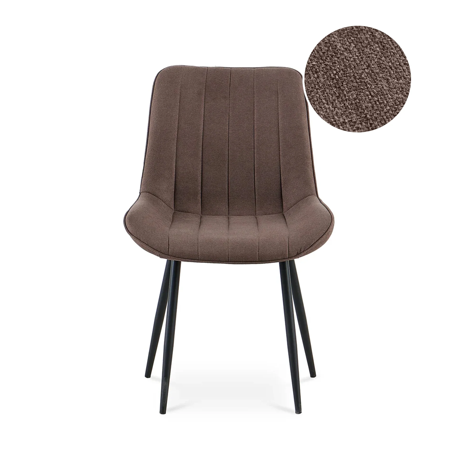 Kivo Linen Dining Chair - Set of 4 - Brown - Image 6