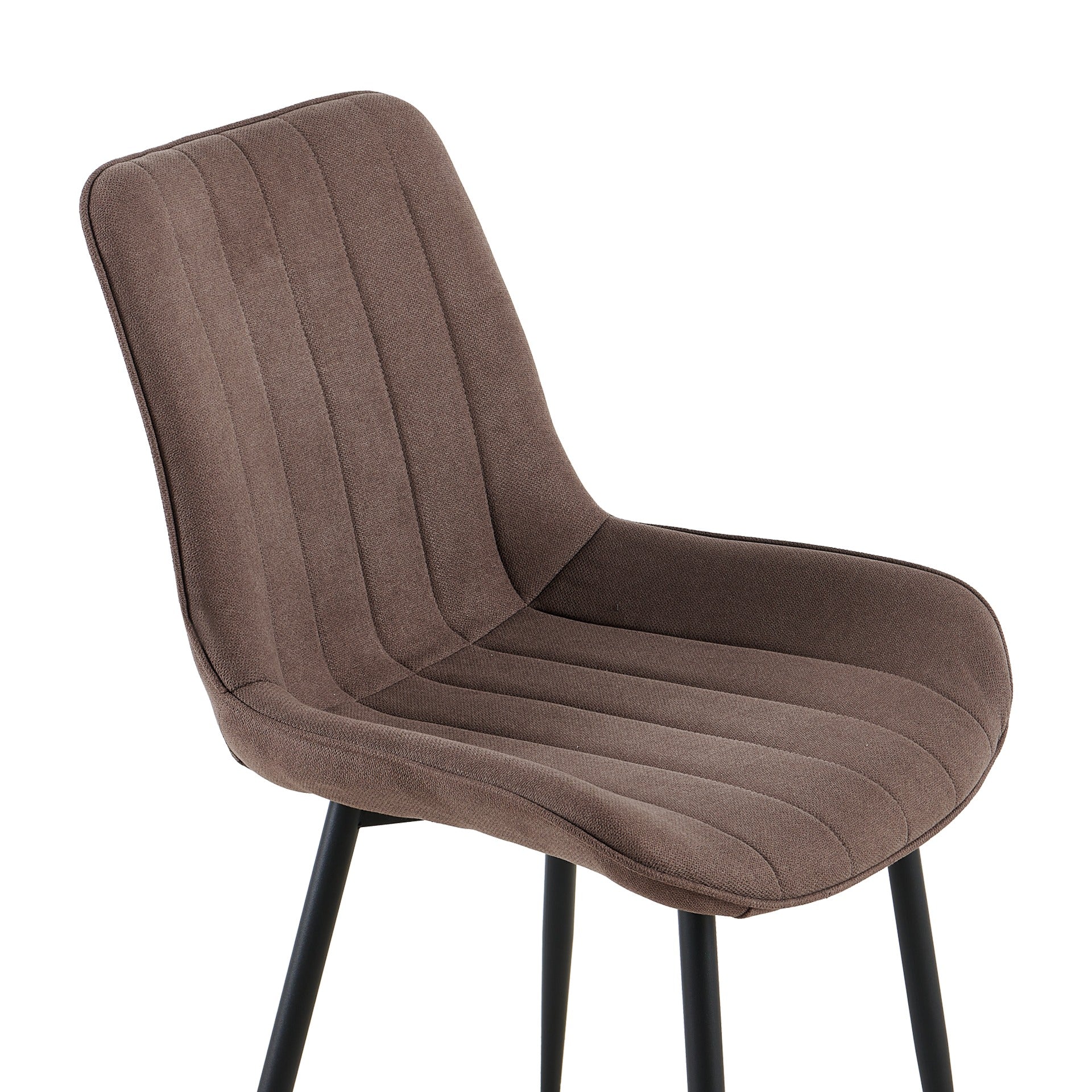 Kivo Linen Dining Chair - Set of 4 - Brown - Image 9