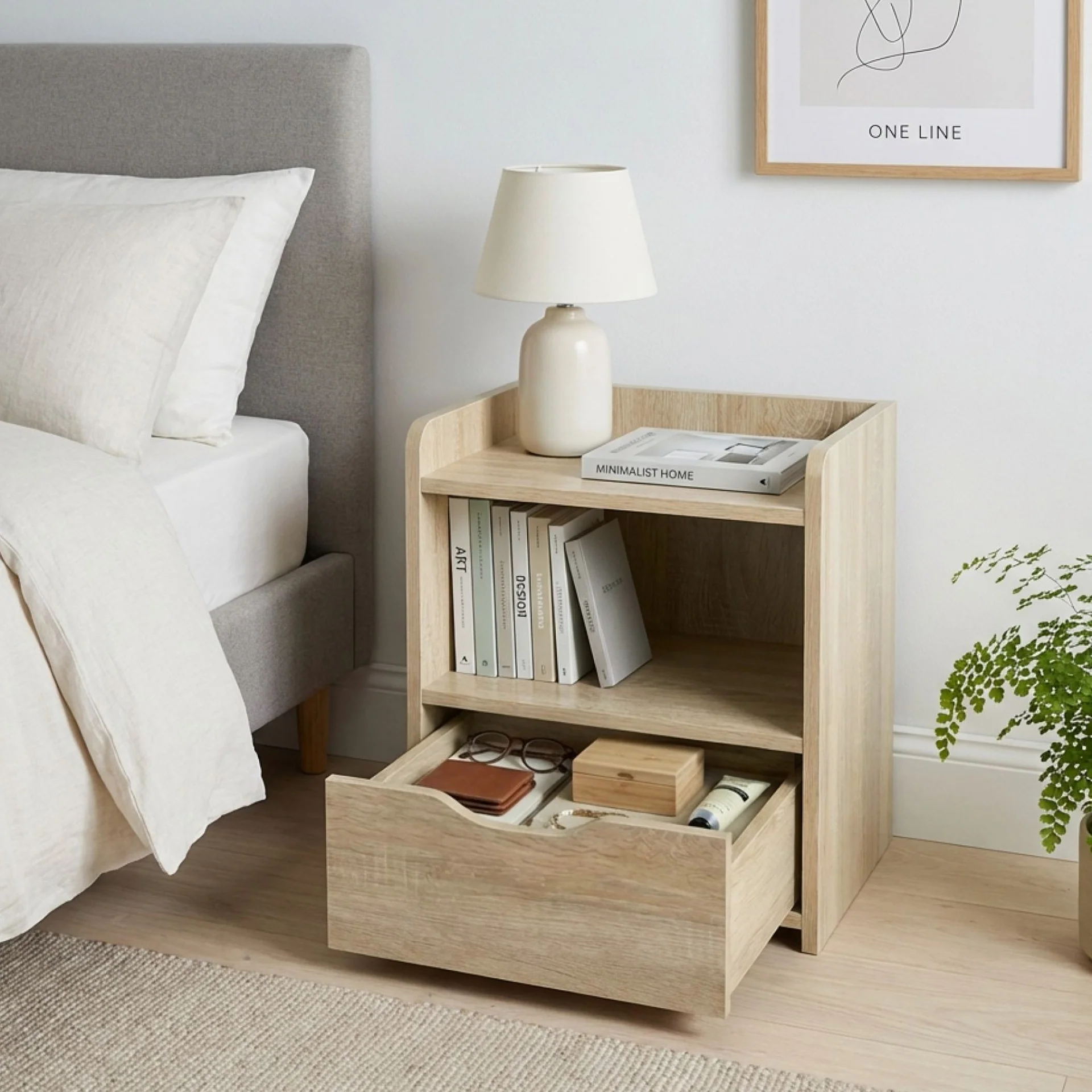Knox Bedside Table - Oak - Image 2
