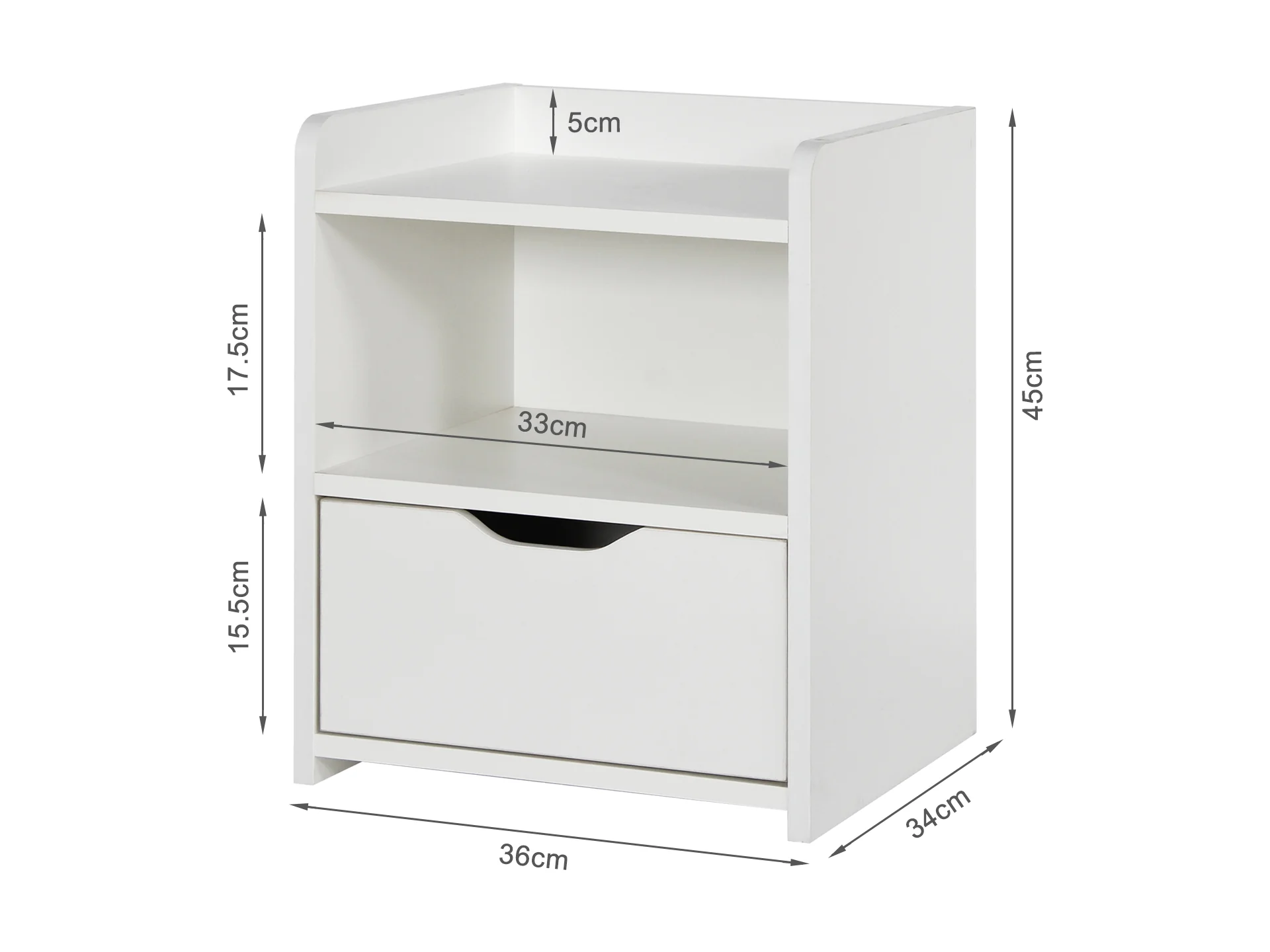 Knox Bedside Table - White - Image 4