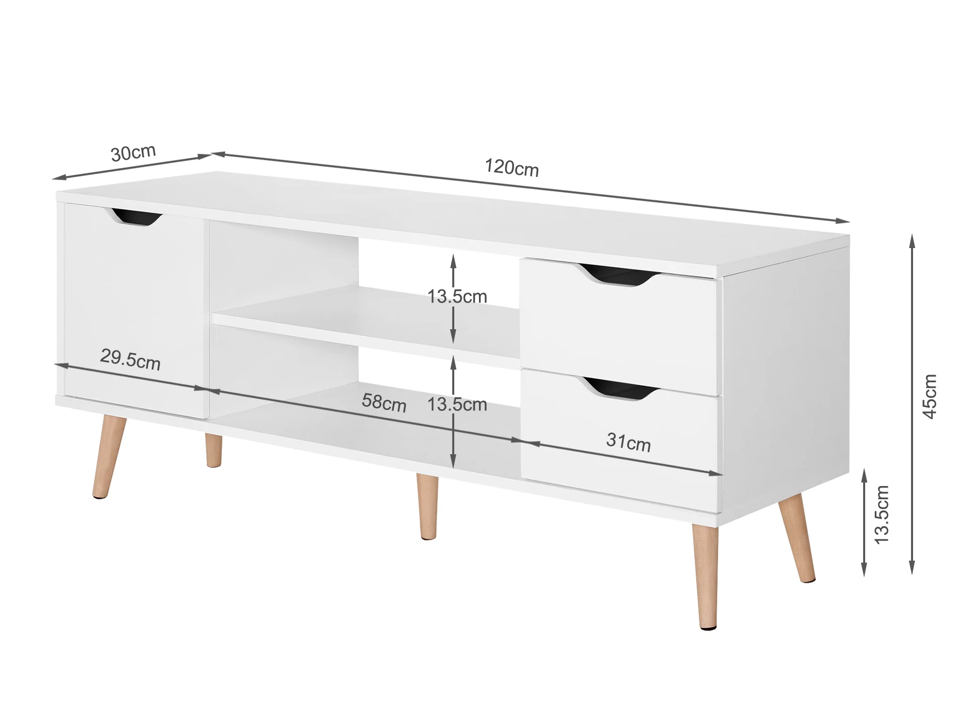Laguna 1.2m Entertainment Unit - White - Image 6