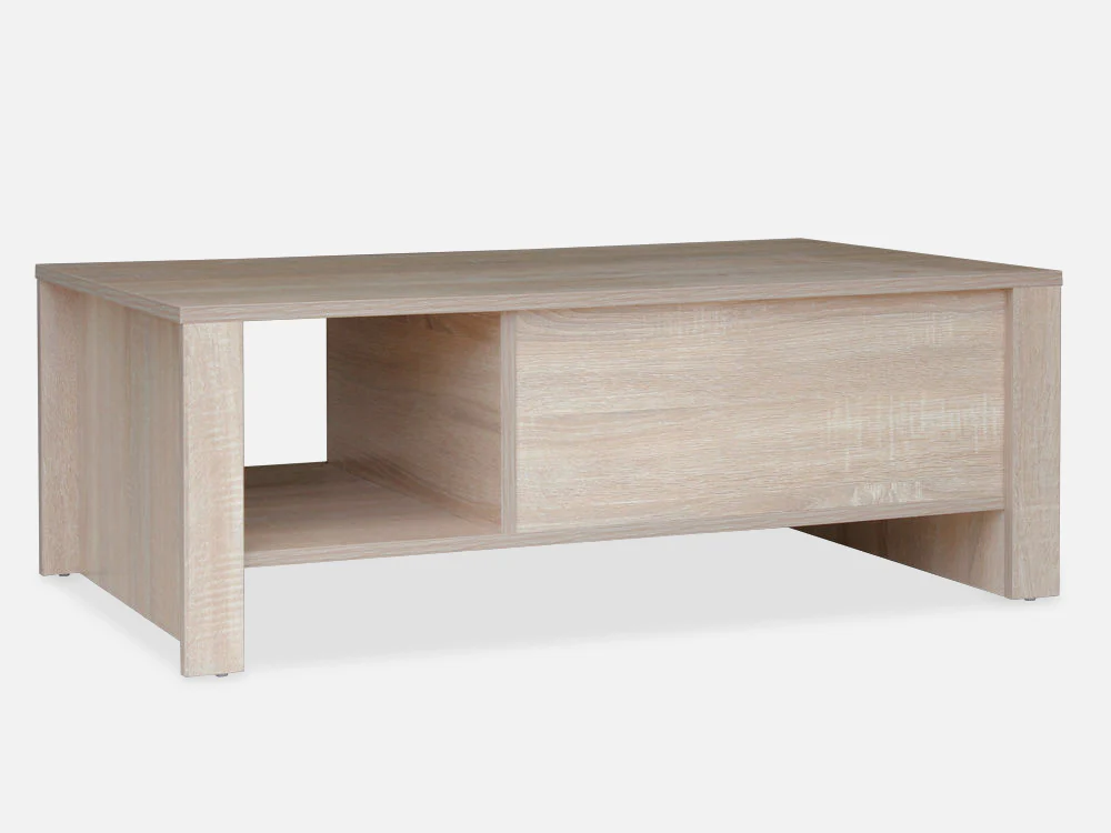 LANE Single Drawer Wooden Coffee Table - OAK - Image 3