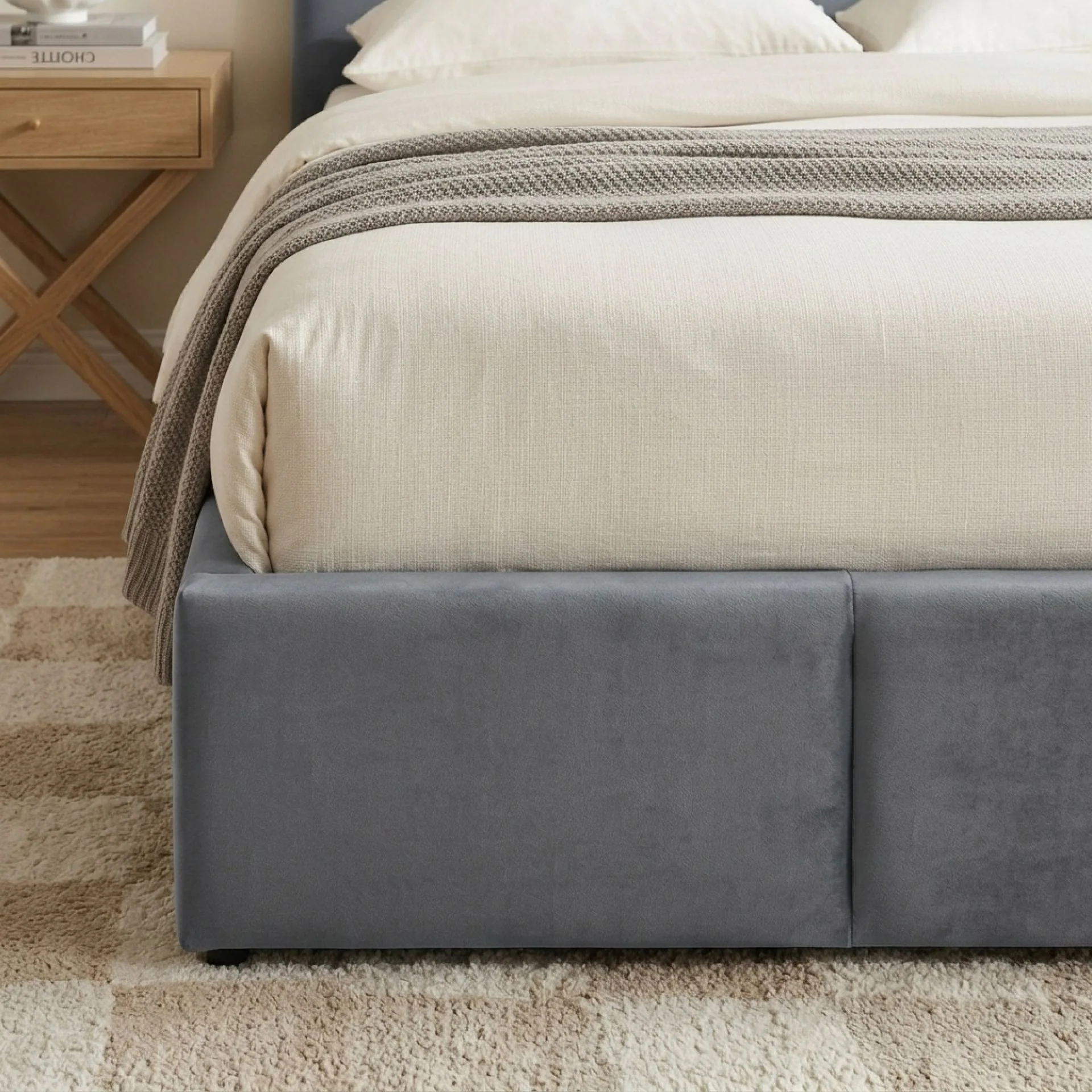 Laro Queen Gas Lift Bed Frame - Grey - Image 6