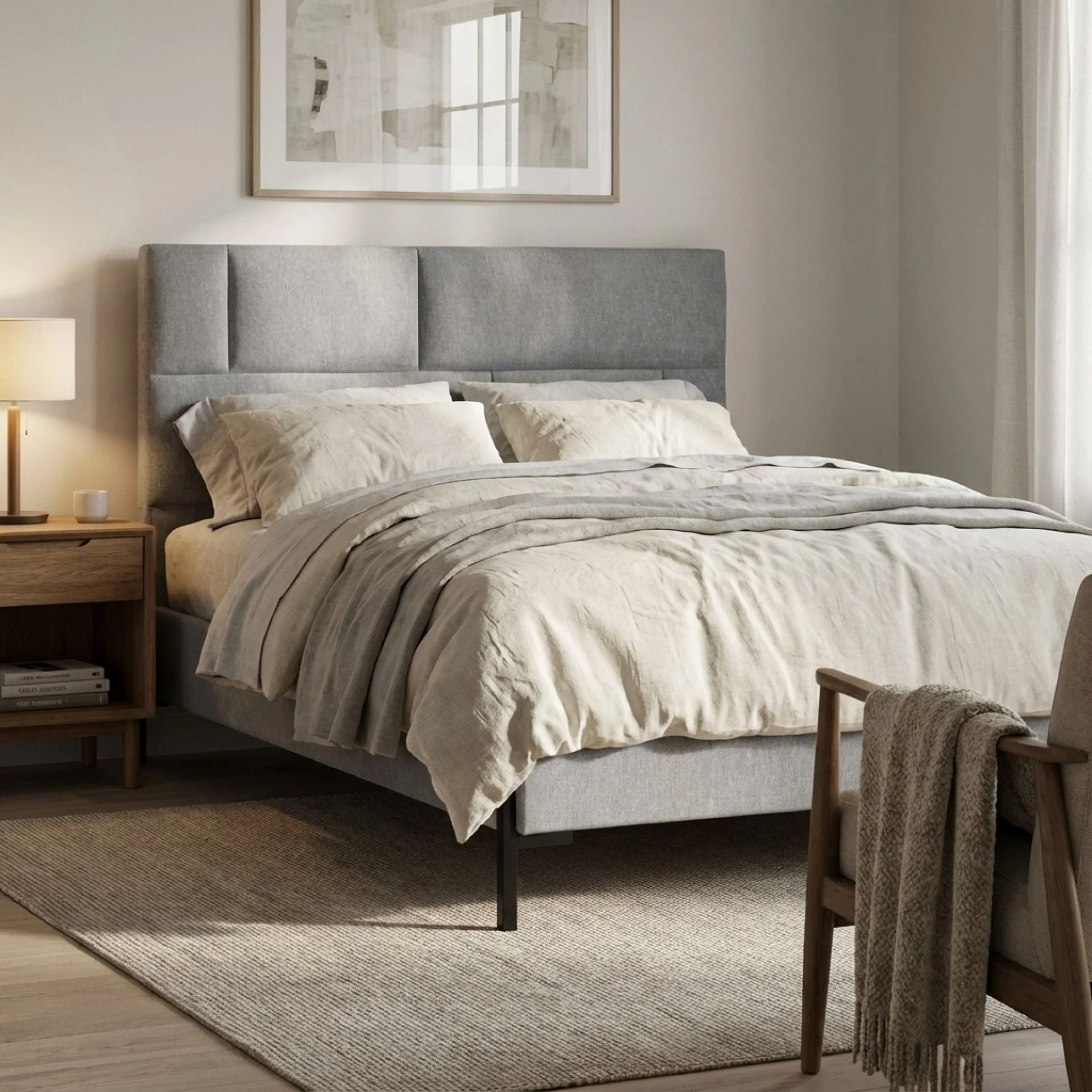 Lawson Queen Bed Frame - Grey - Image 3