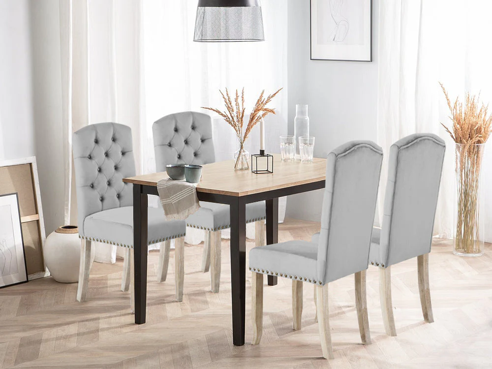 LAYLA 2PCS Velvet Dining Chair - GREY - Image 2