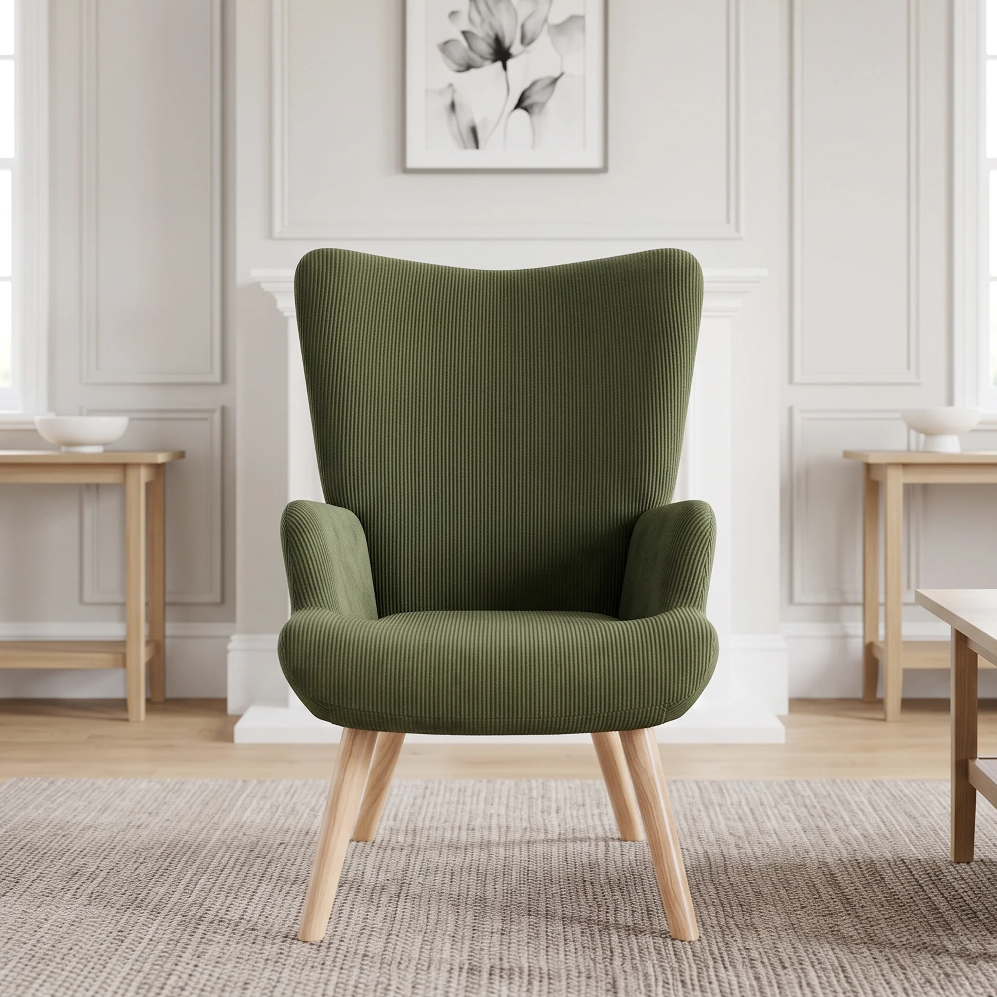 Laze Velvet Armchair - Dark Green - Image 3