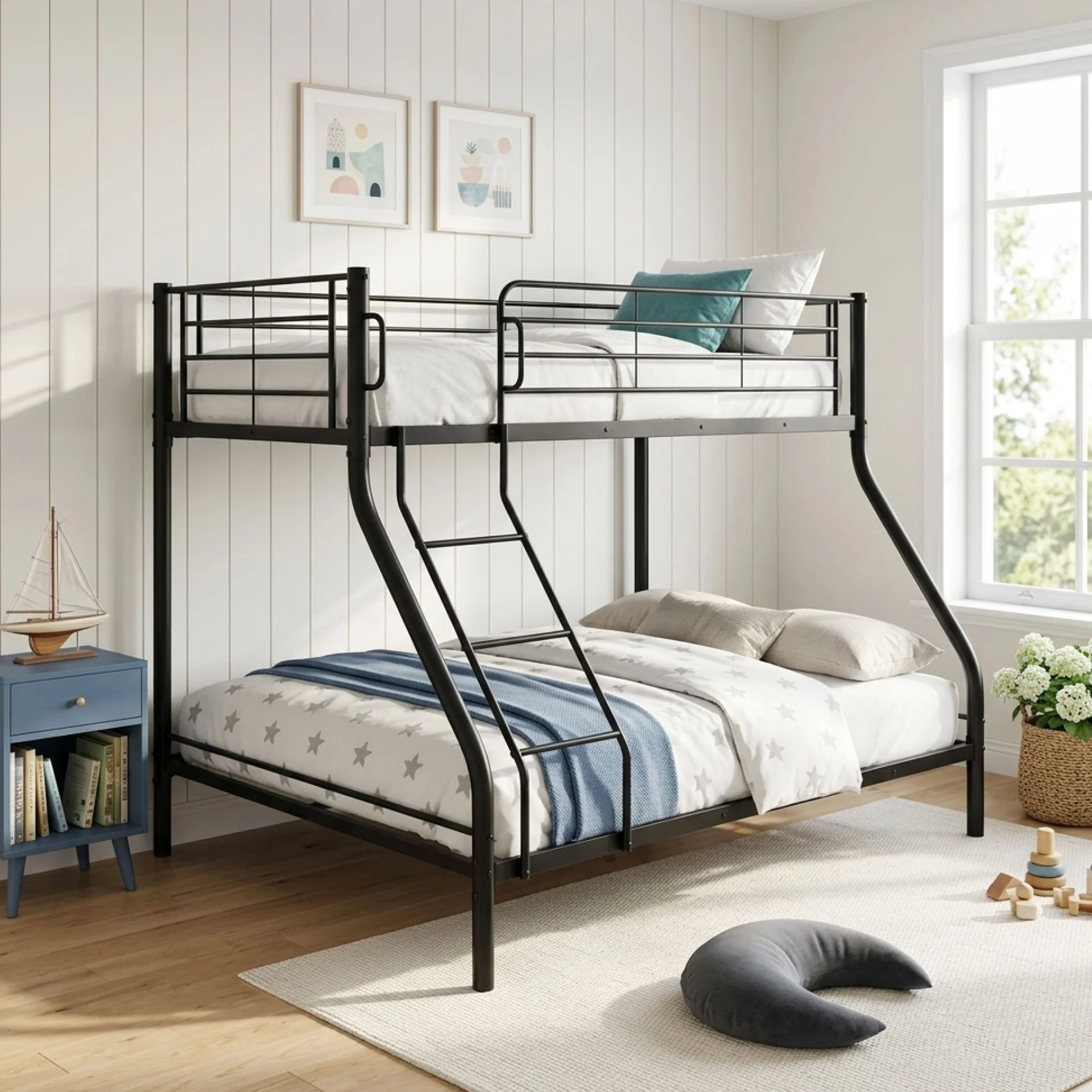 Link Metal Triple Bunk Bed Frame - Black