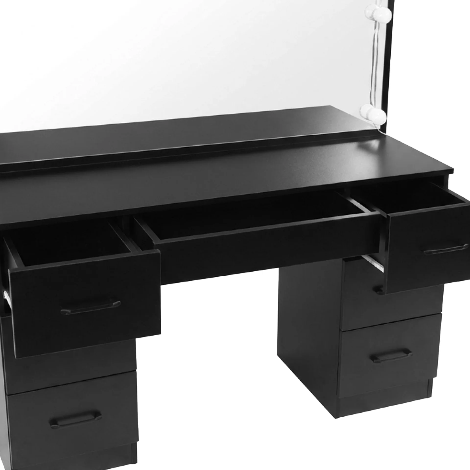 Lisianthus 2 Piece Dressing Table with Mirror & Stool Set - Black - Image 11