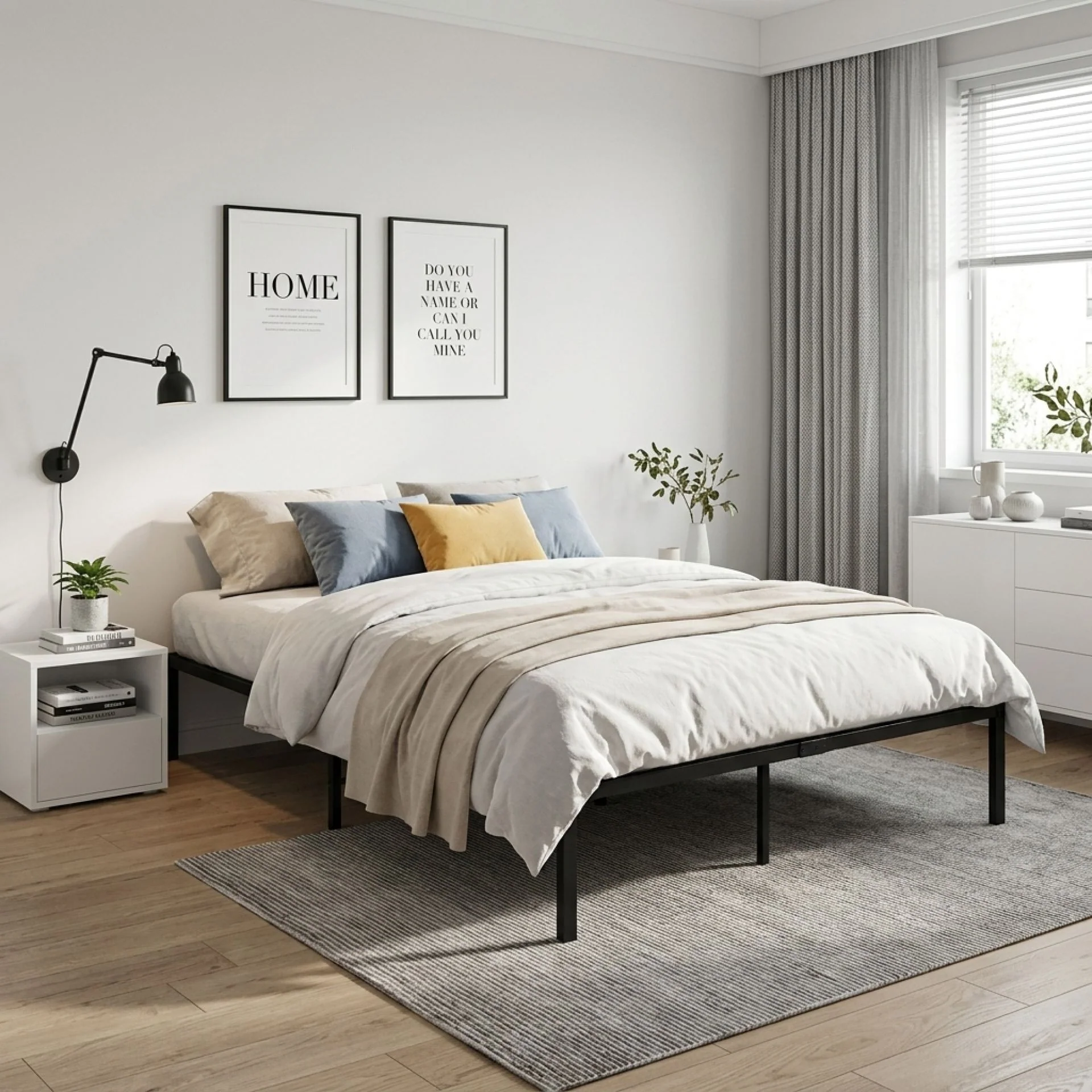 Lite Double Metal Bed Frame - Black