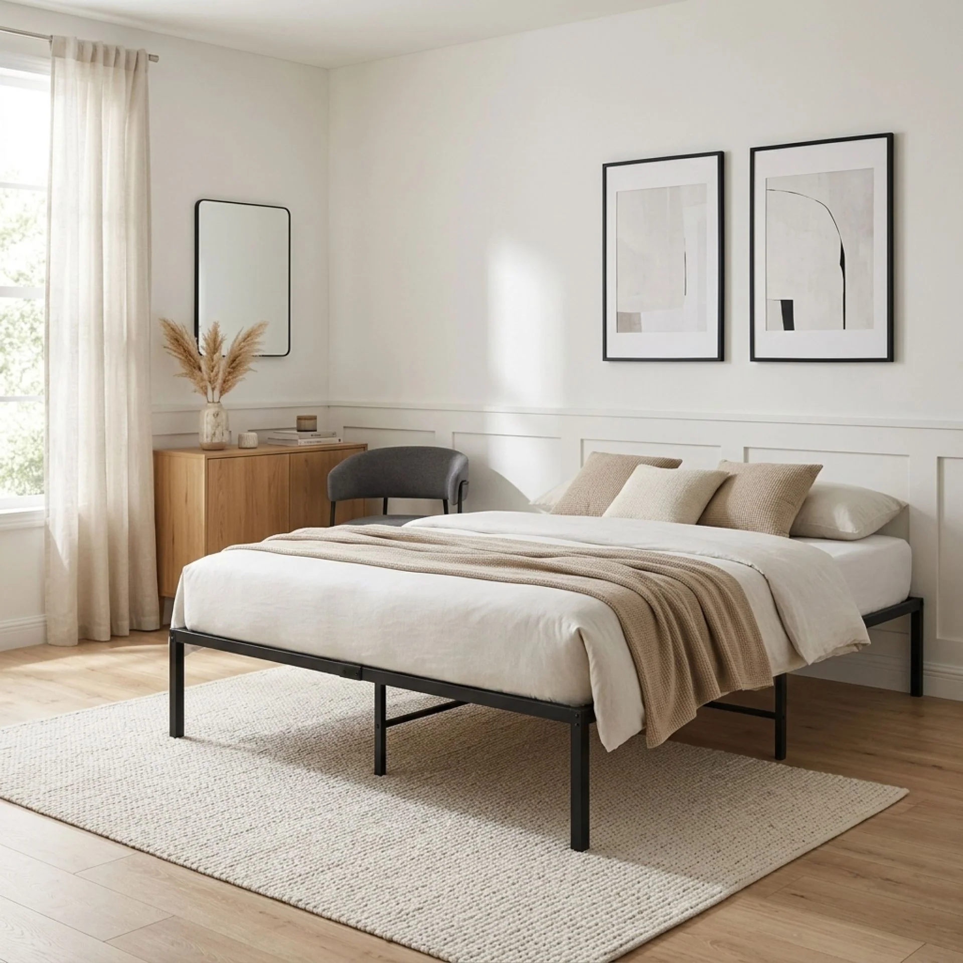 Lite Double Metal Bed Frame - Black - Image 4