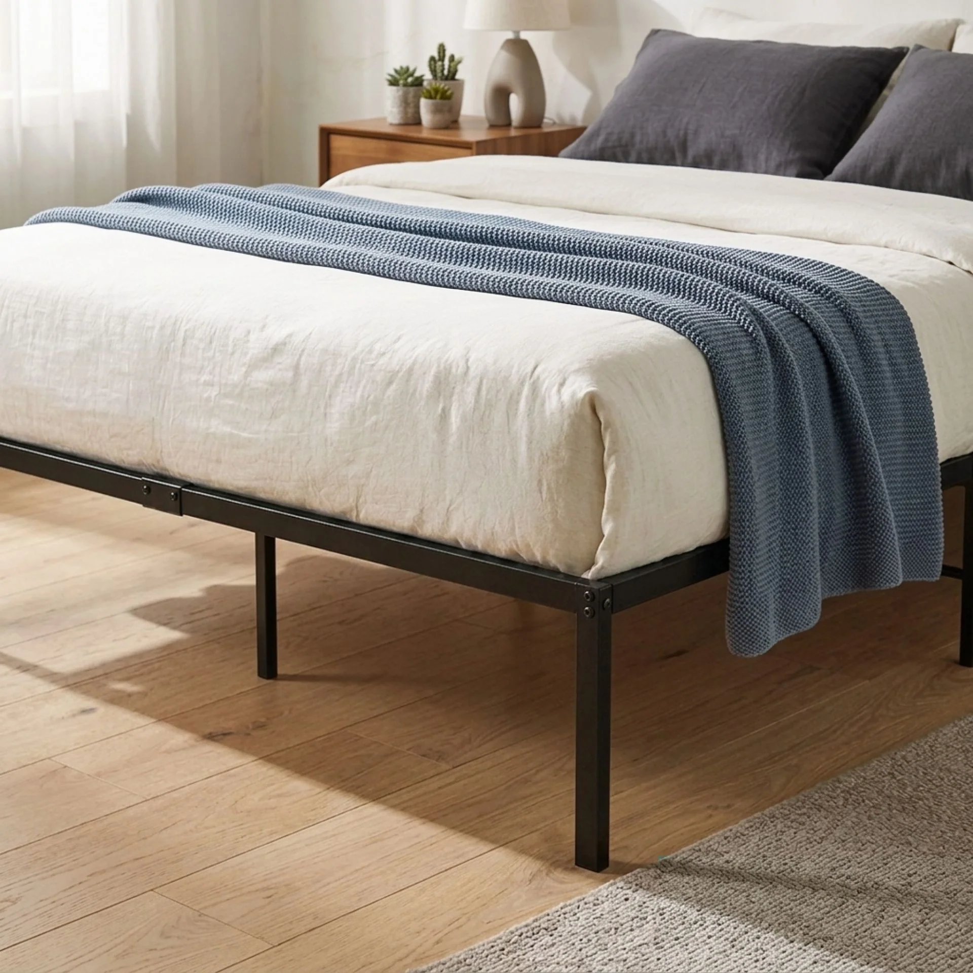 Lite Double Metal Bed Frame - Black - Image 5