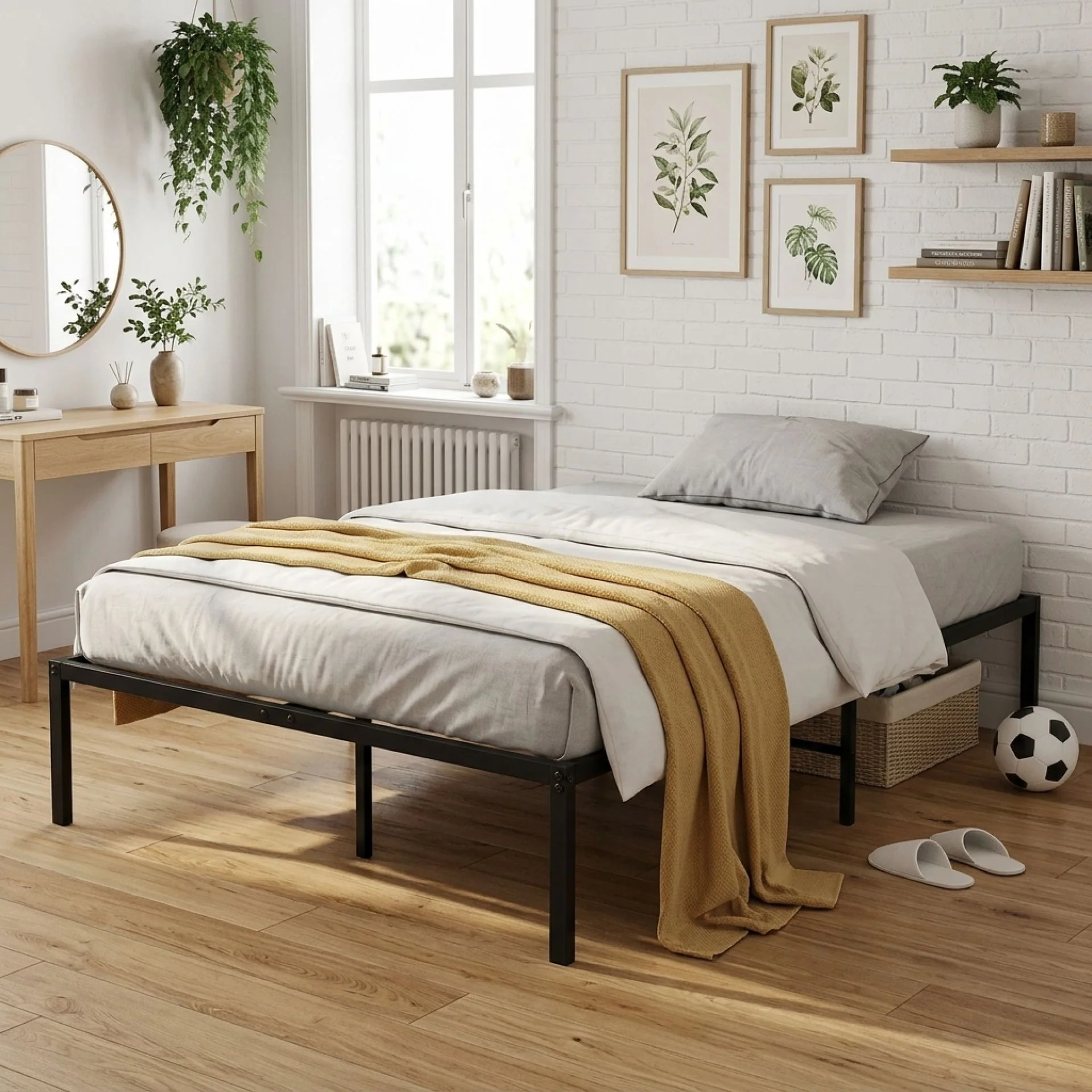 Lite King Single Metal Bed Frame - Black - Image 3