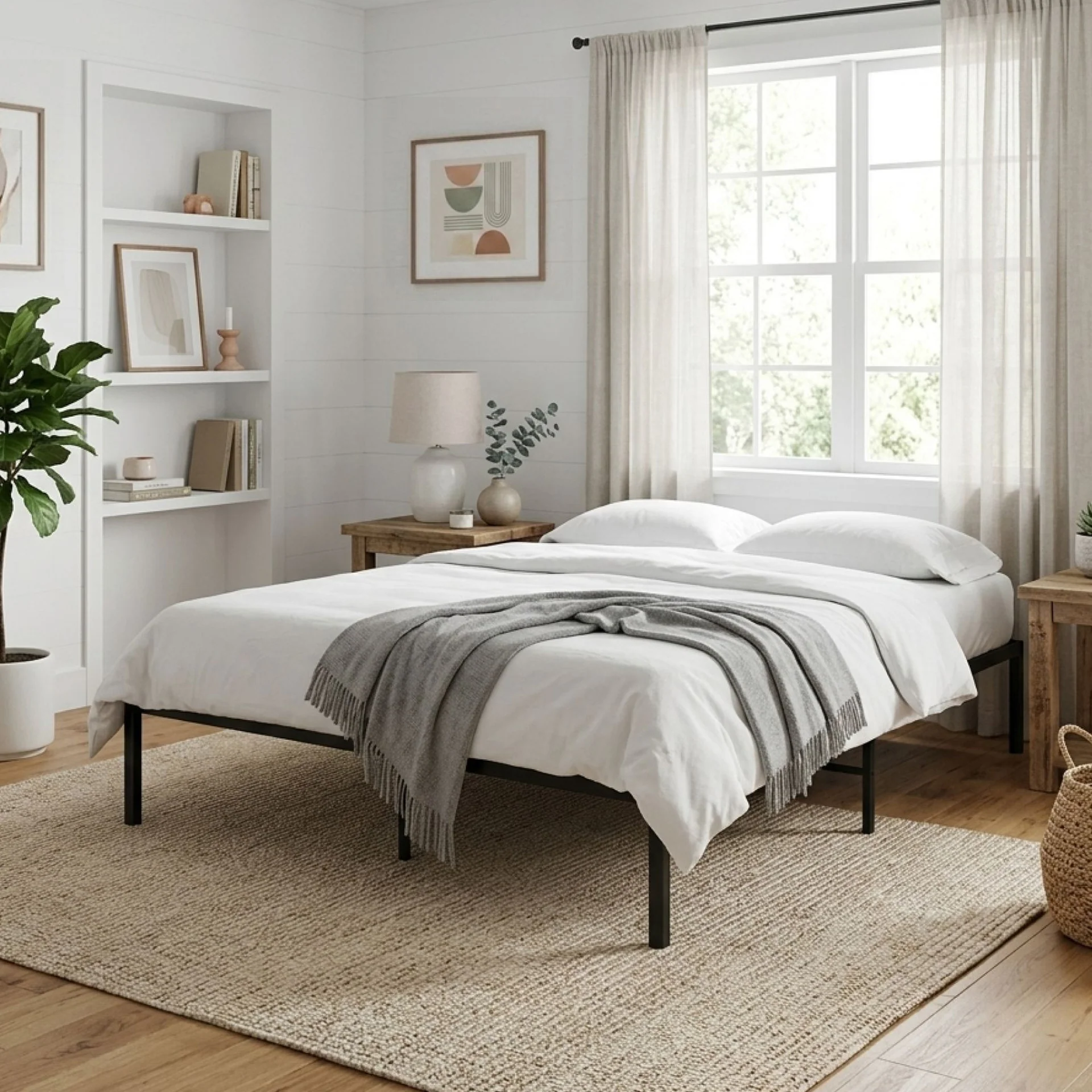 Lite Queen Metal Bed Frame - Black - Image 4