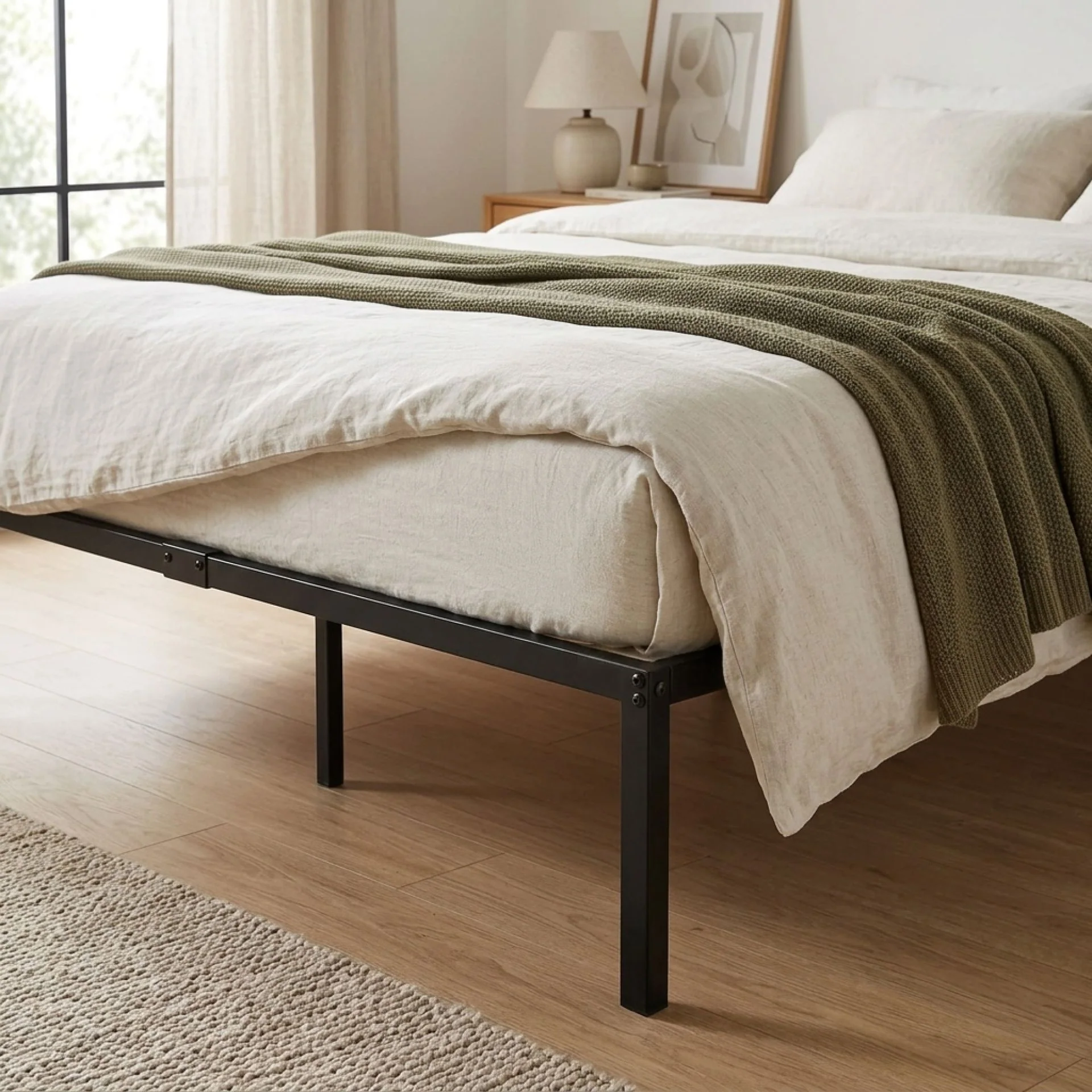 Lite Queen Metal Bed Frame - Black - Image 5