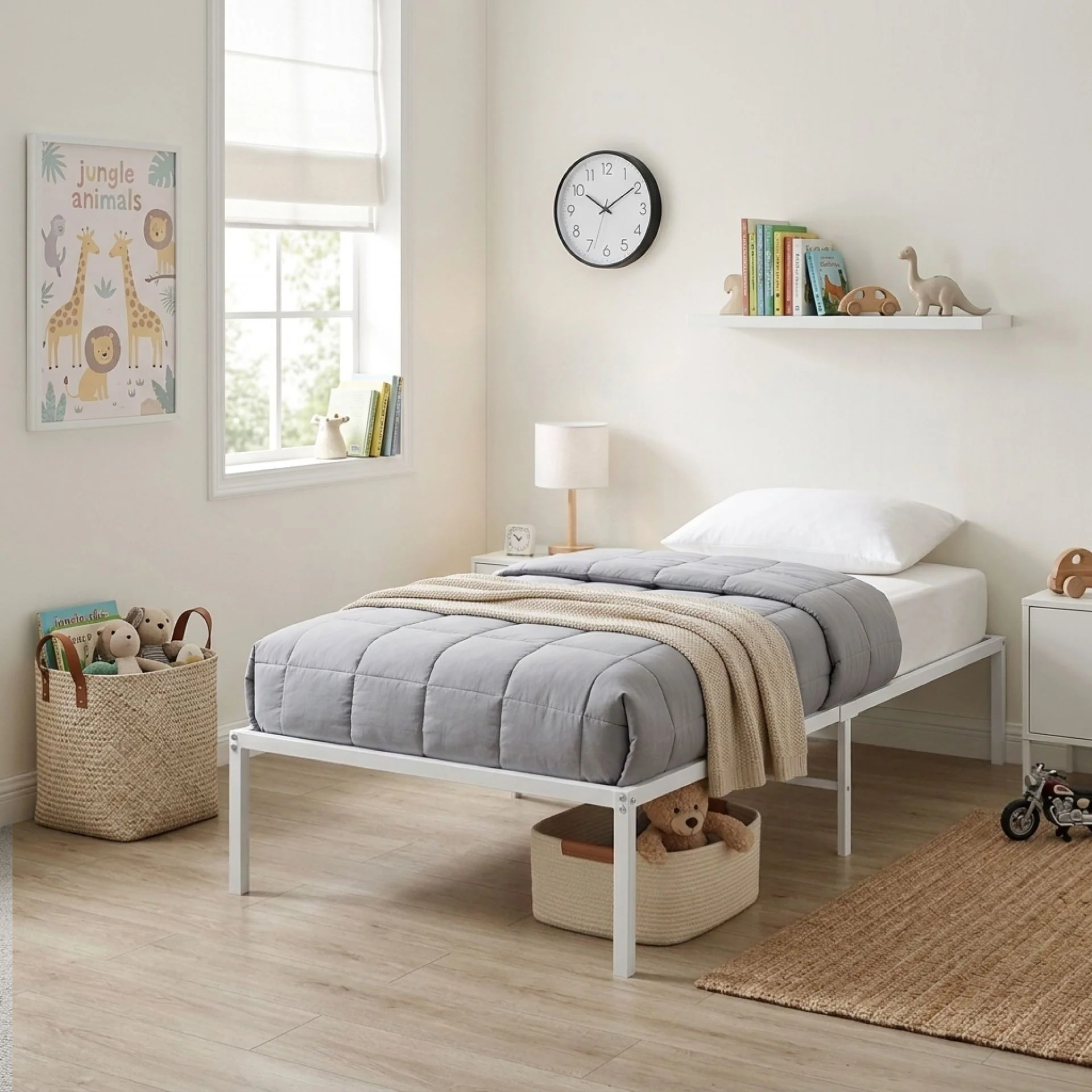 Lite Single Metal Bed Frame - White - Image 2