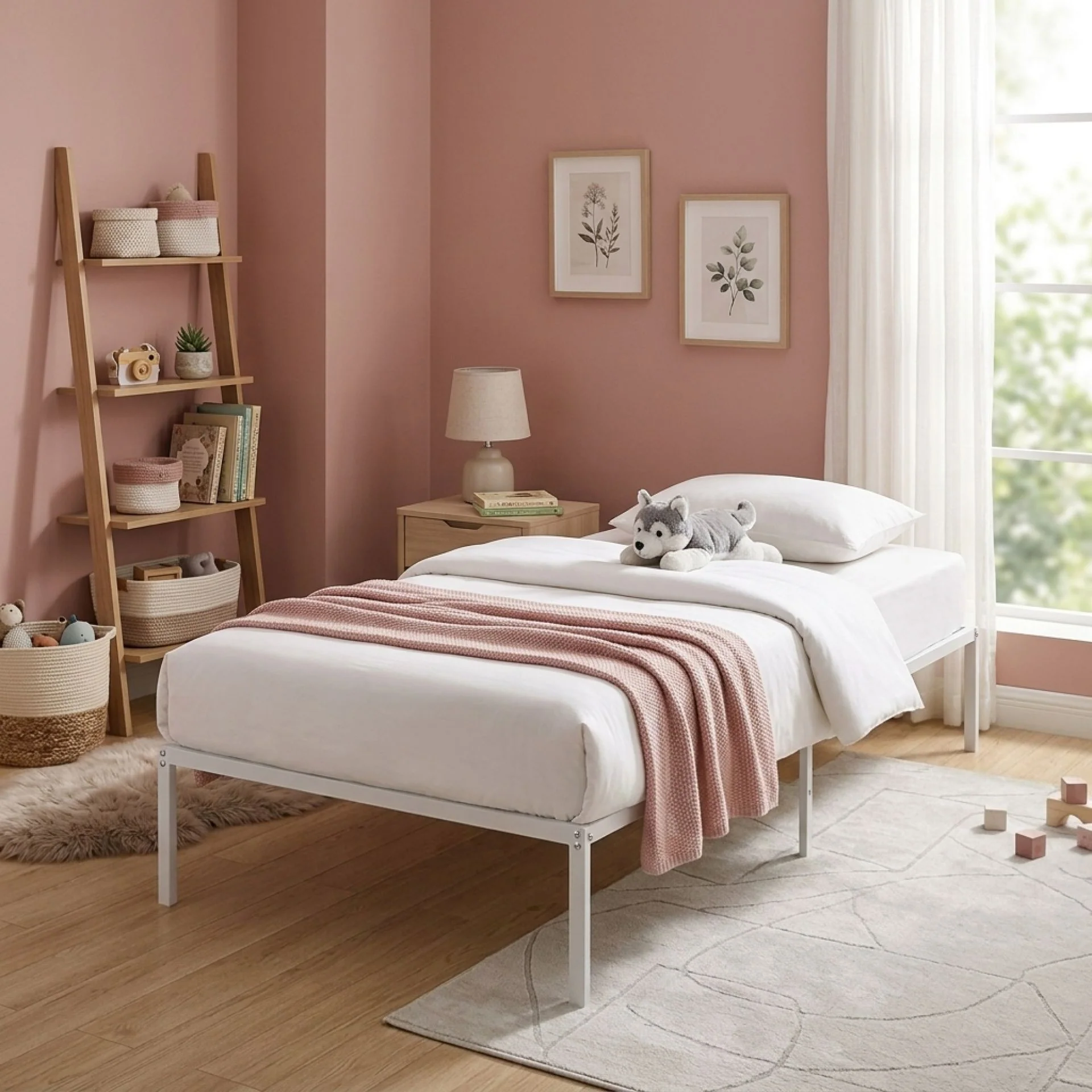 Lite Single Metal Bed Frame - White - Image 3