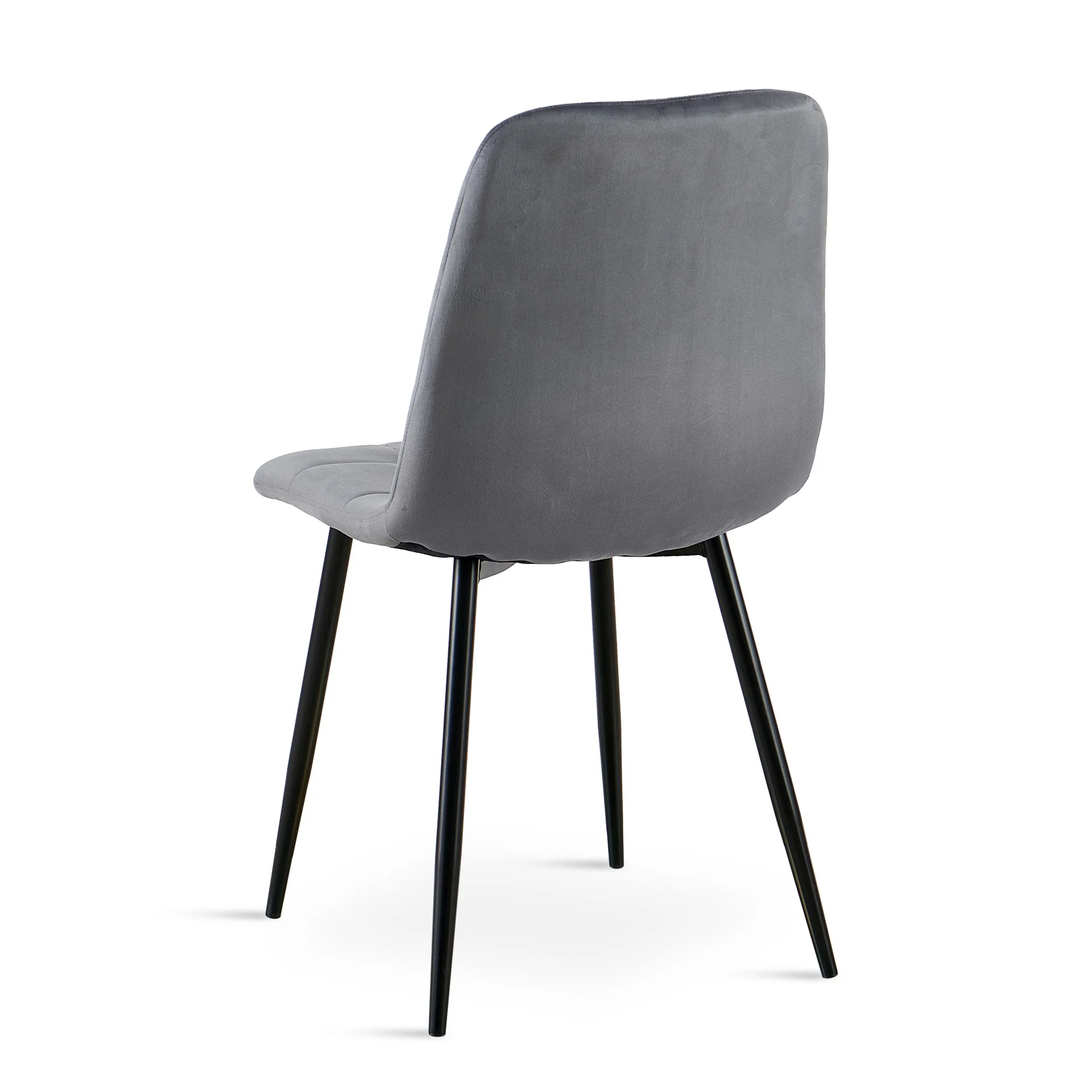 Livo Velvet Dining Chair - Set of 4 - Grey - Image 10