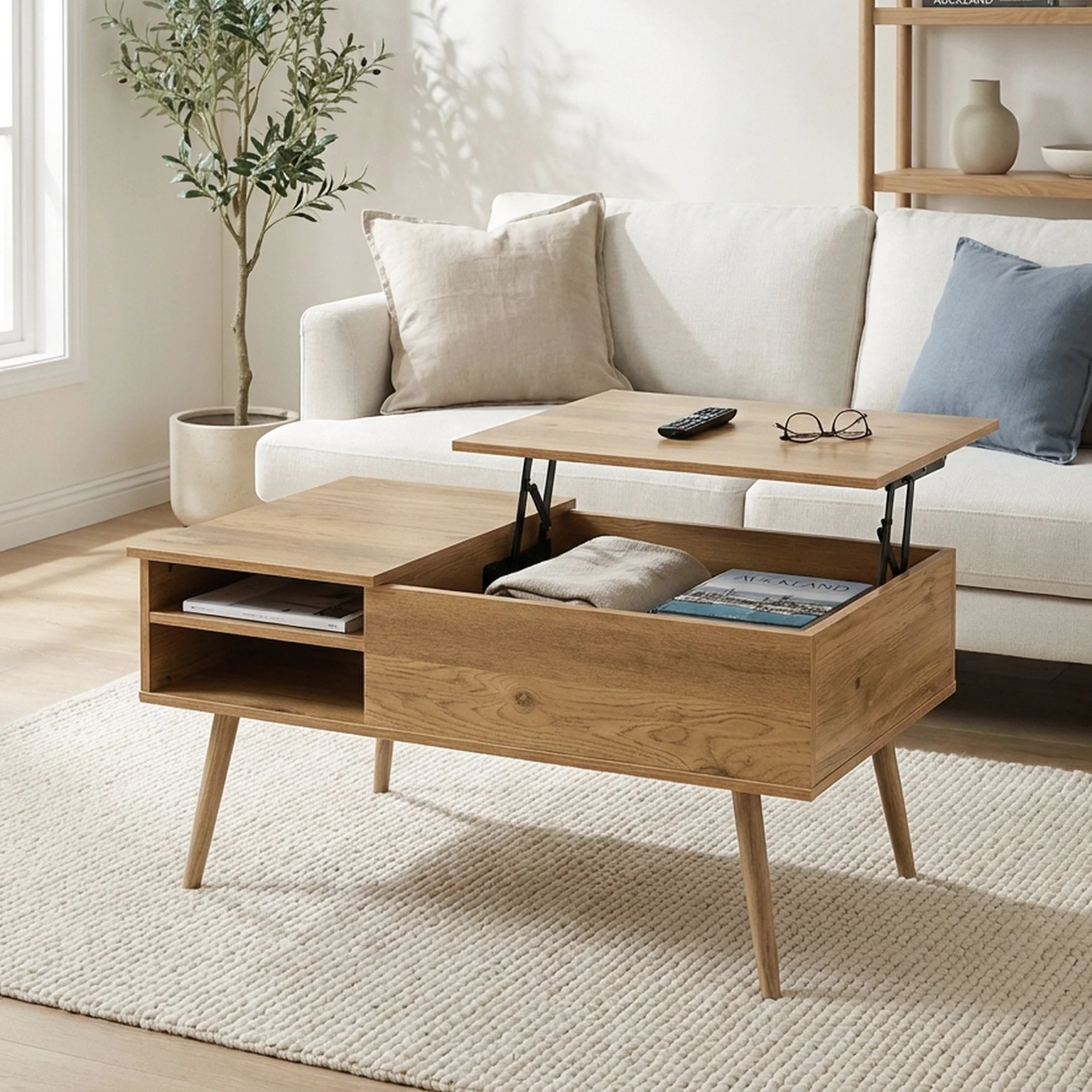 Lodge Lift Top Coffee Table - Oak - Image 2
