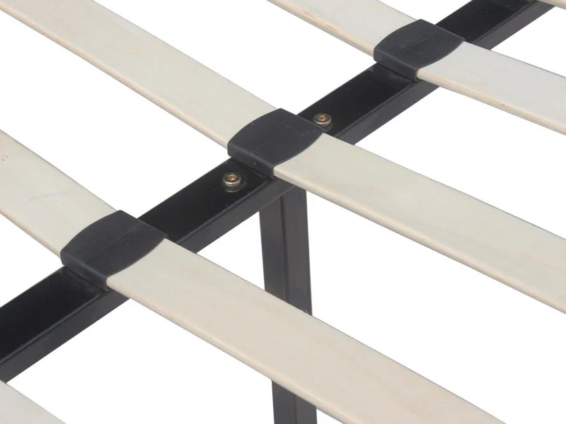 LOGAN DOUBLE Slat PU Bed with Headboard - WHITE - Image 7