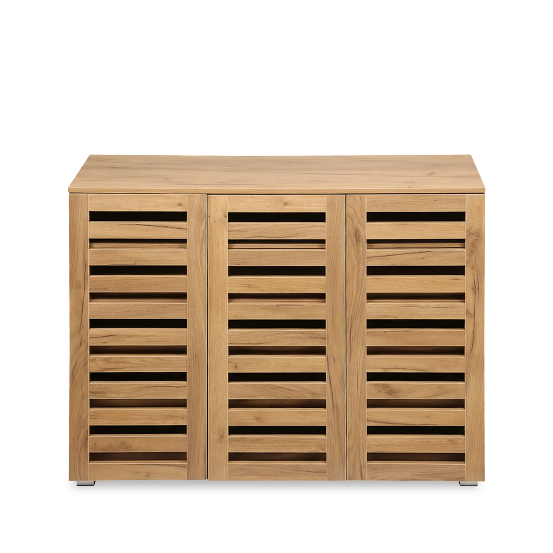 Loma 3 Door Shoe Cabinet Storage Rack - Dark Oak - Image 13