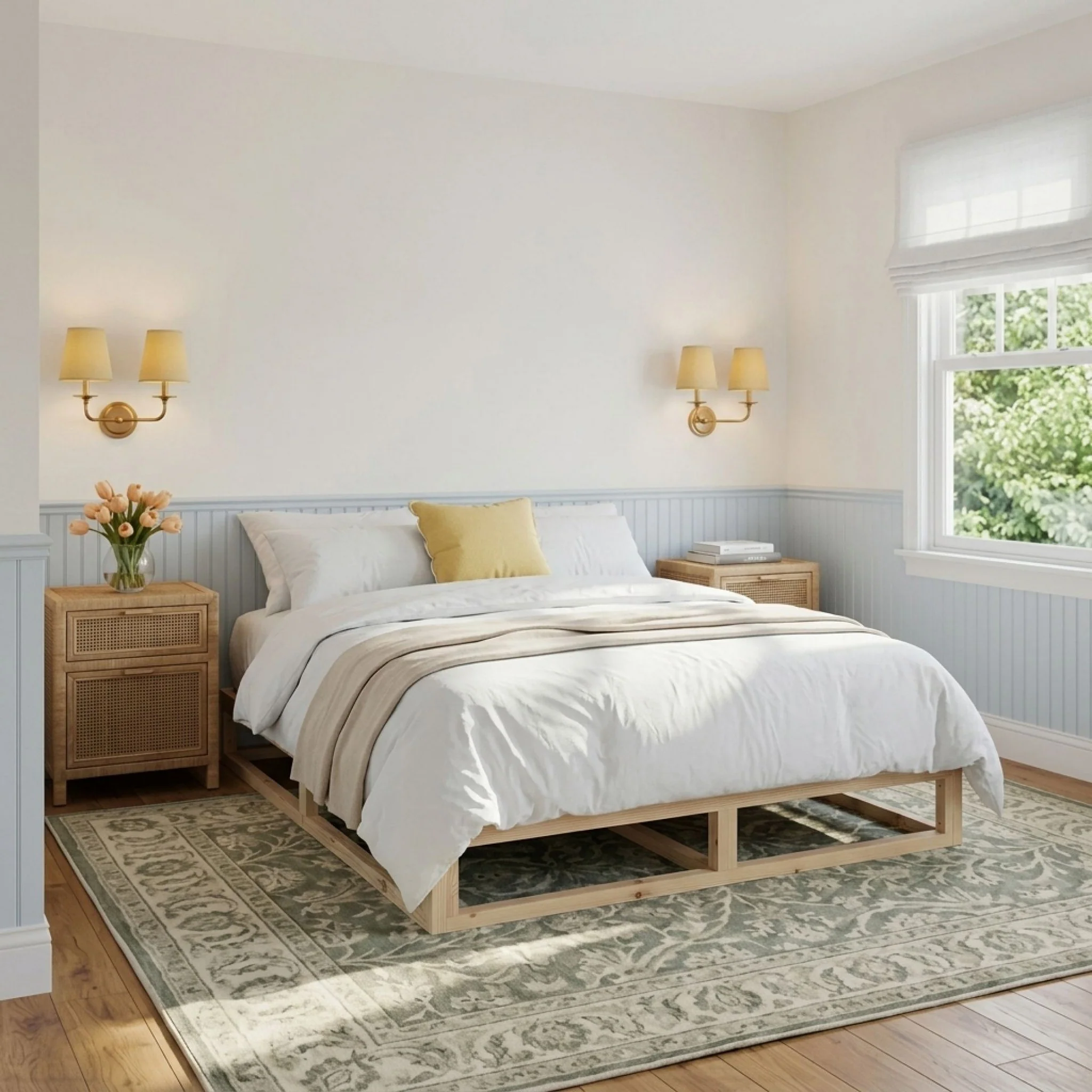 Loom Double Wooden Bed Frame - Natural