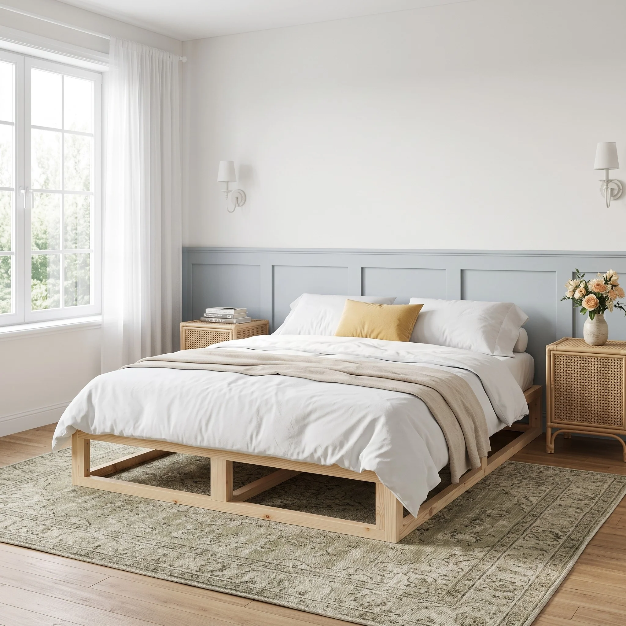 Loom Double Wooden Bed Frame - Natural - Image 3