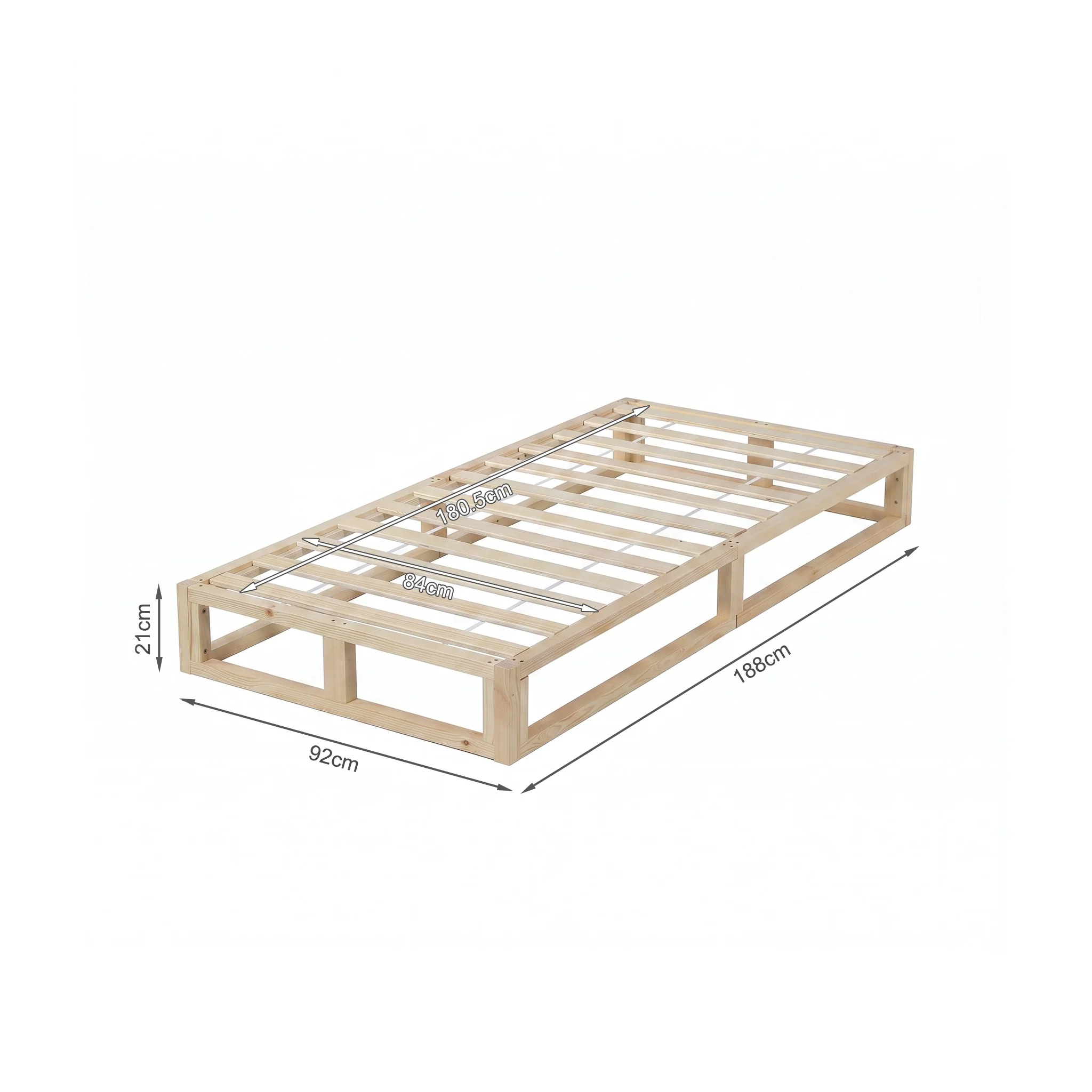 Loom Single Wooden Bed Frame - Natural - Image 13