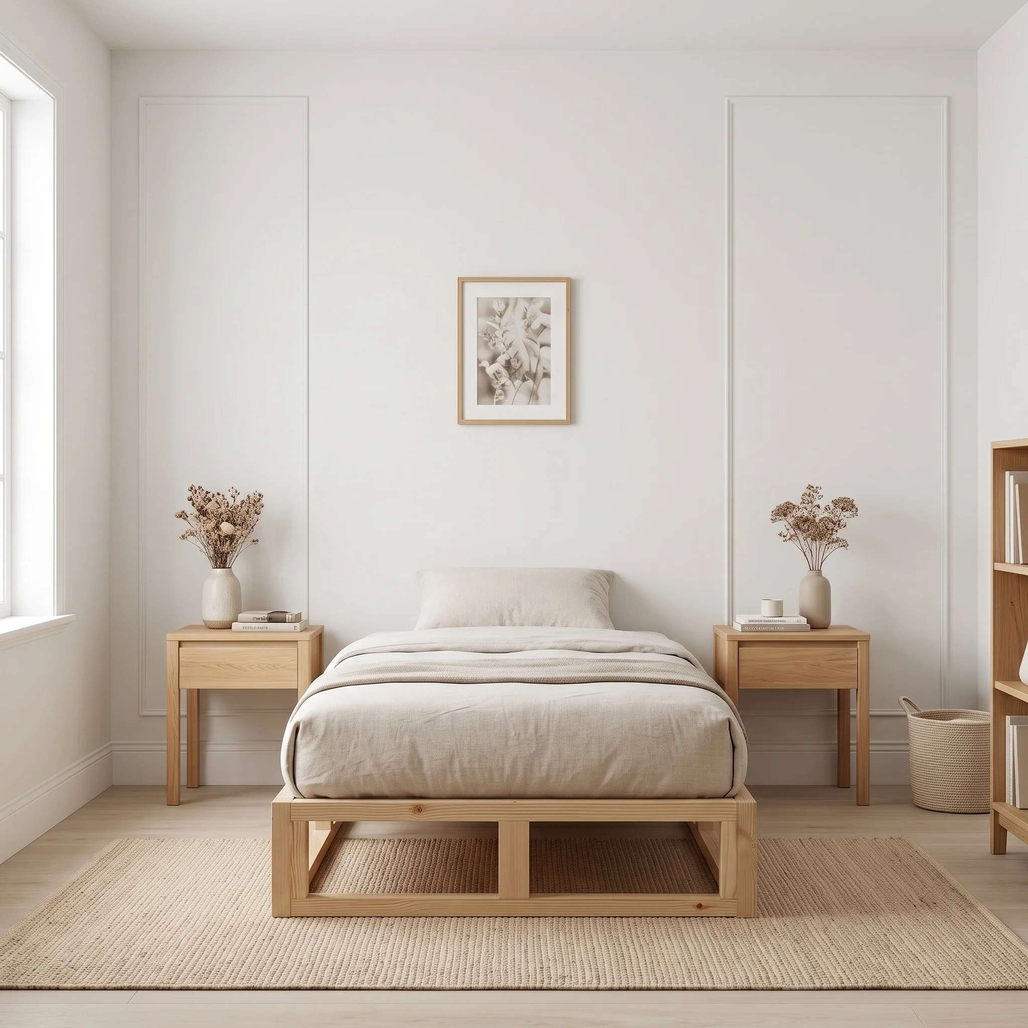 Loom Single Wooden Bed Frame - Natural - Image 4