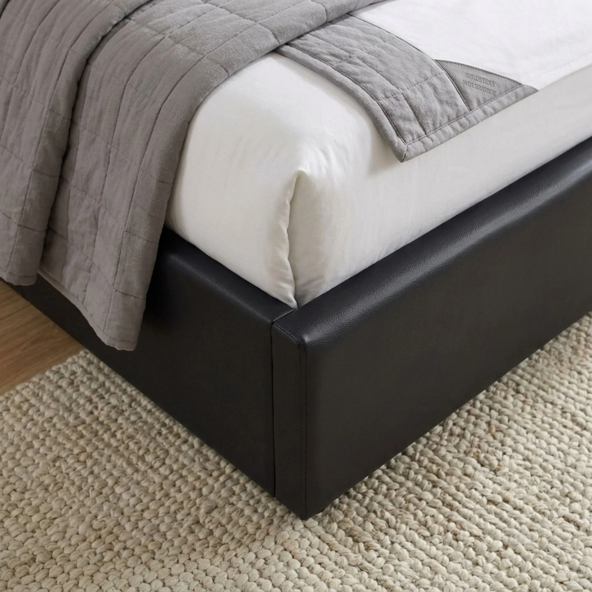 Purova PU Queen Gas Lift Bed Frame – Black - Image 6